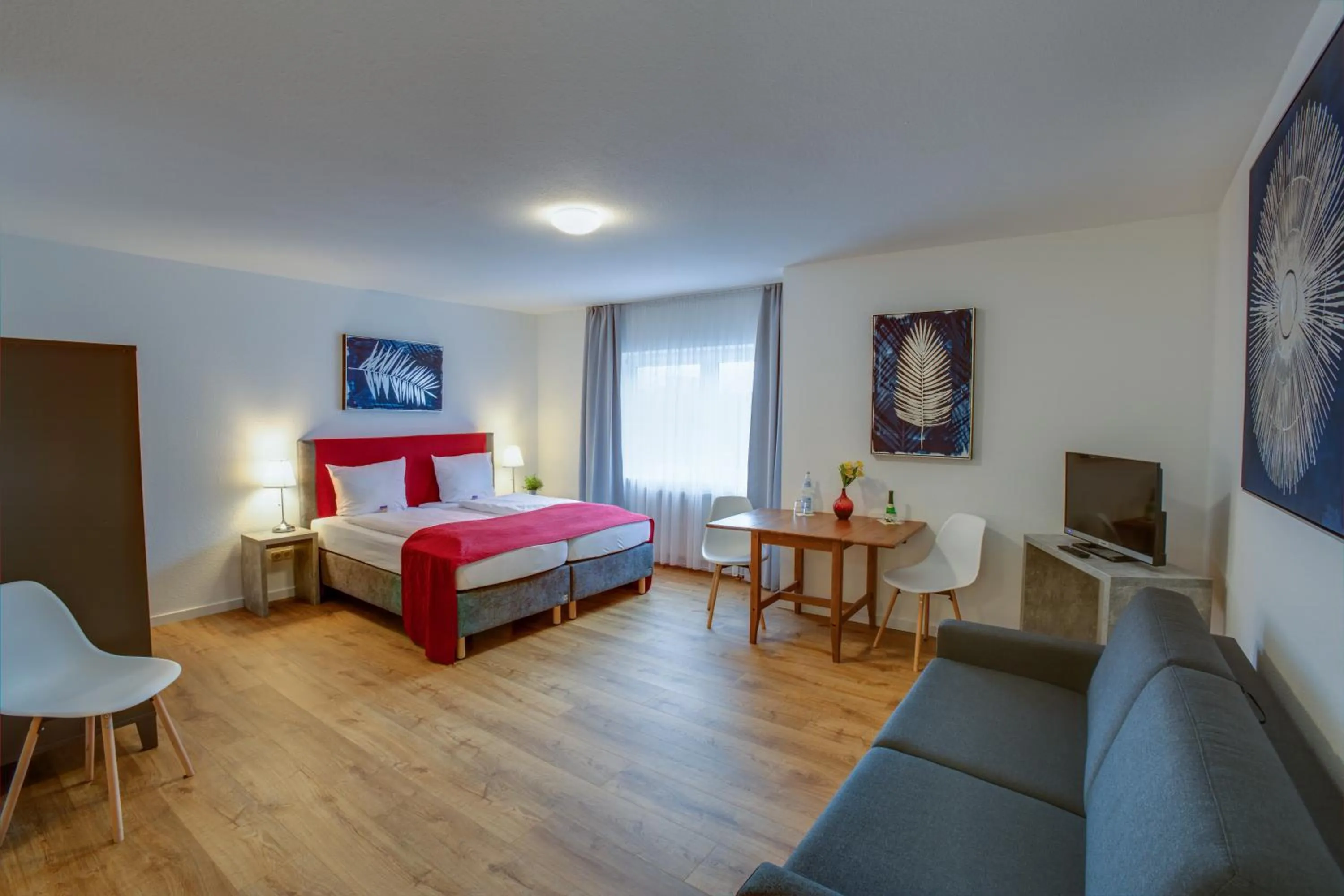 Bed in Hotel Leo Mühlhausen