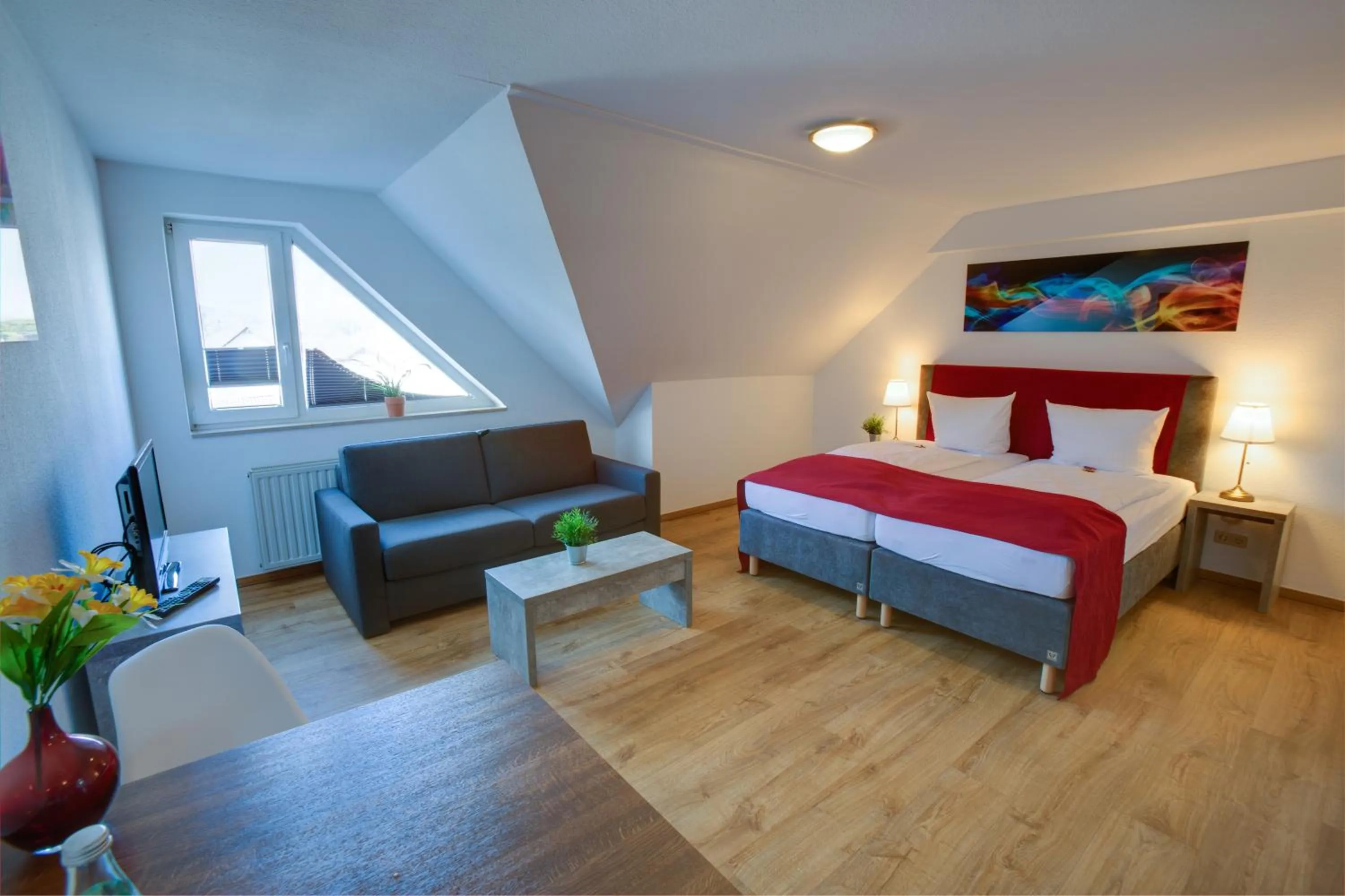 Bed in Hotel Leo Mühlhausen