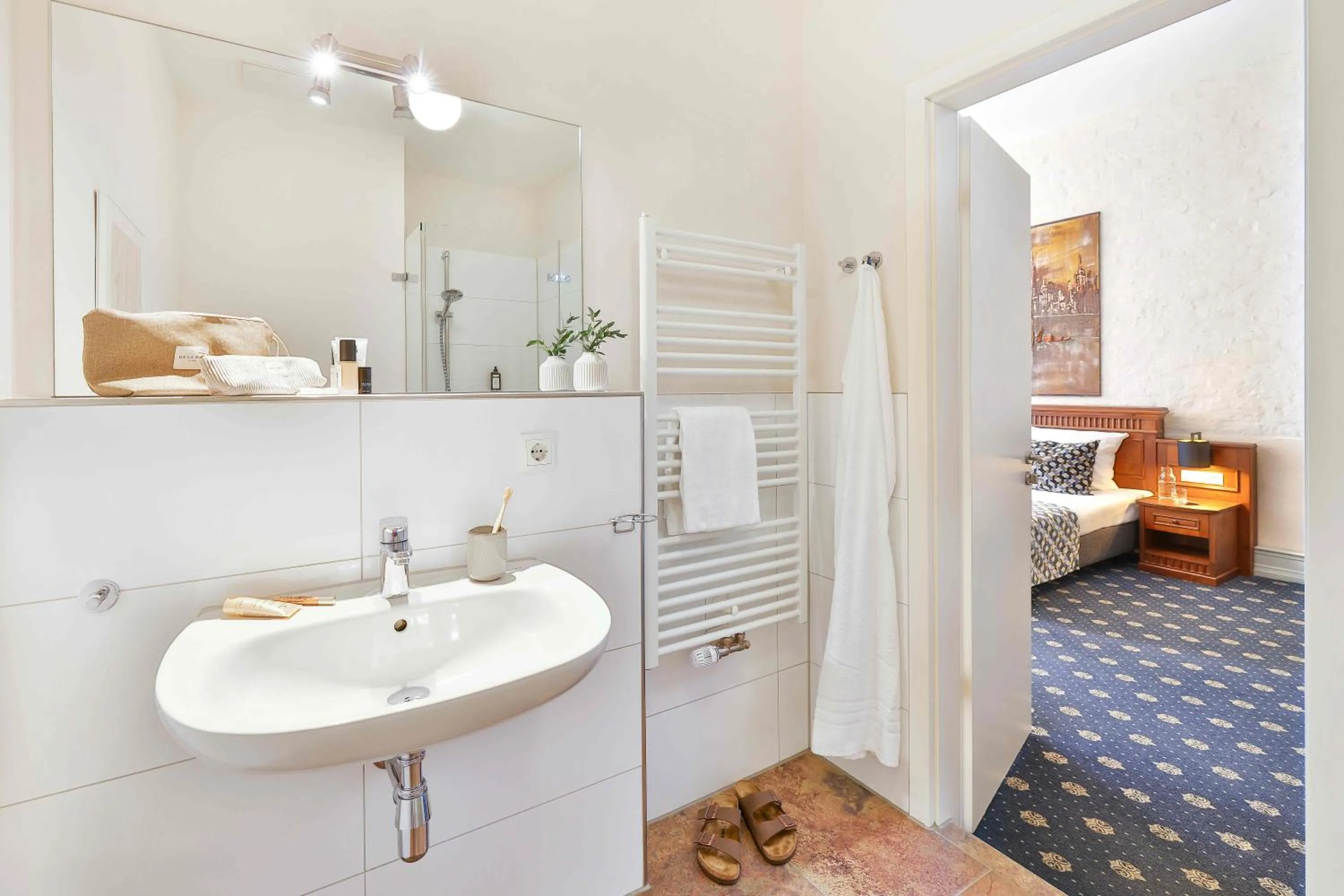 Bathroom, Bed in Apartments Altes Konsulat