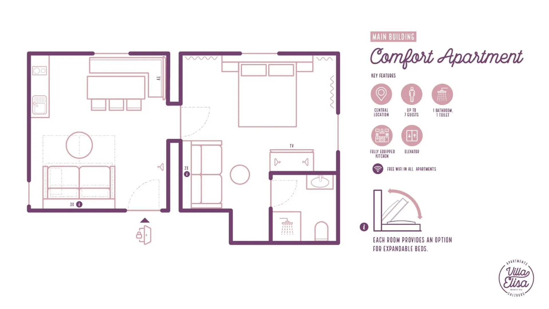 Floor plan in Villa Elisa