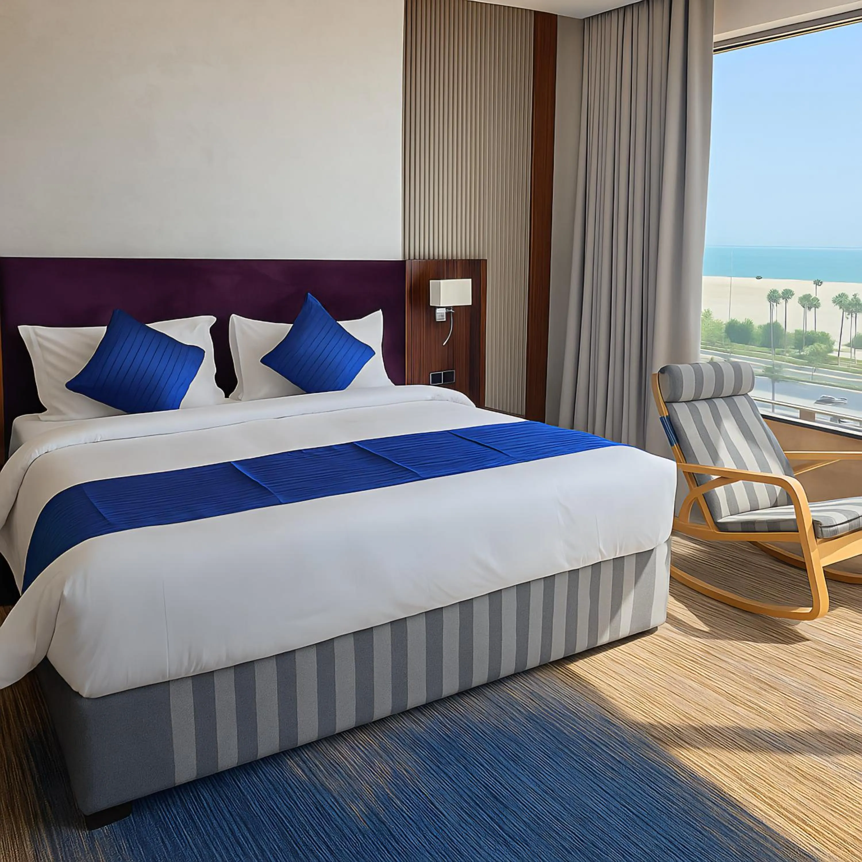 View (from property/room), Bed in Elite Served Apartments Al Cornich