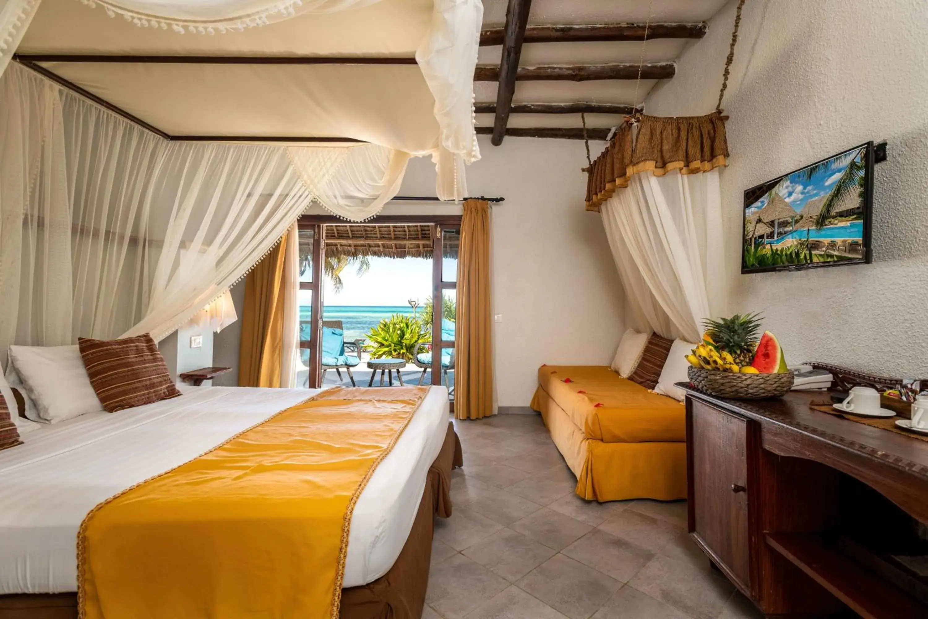 Bed in Karafuu Beach Resort & Spa Bed in Karafuu Beach Resort & Spa