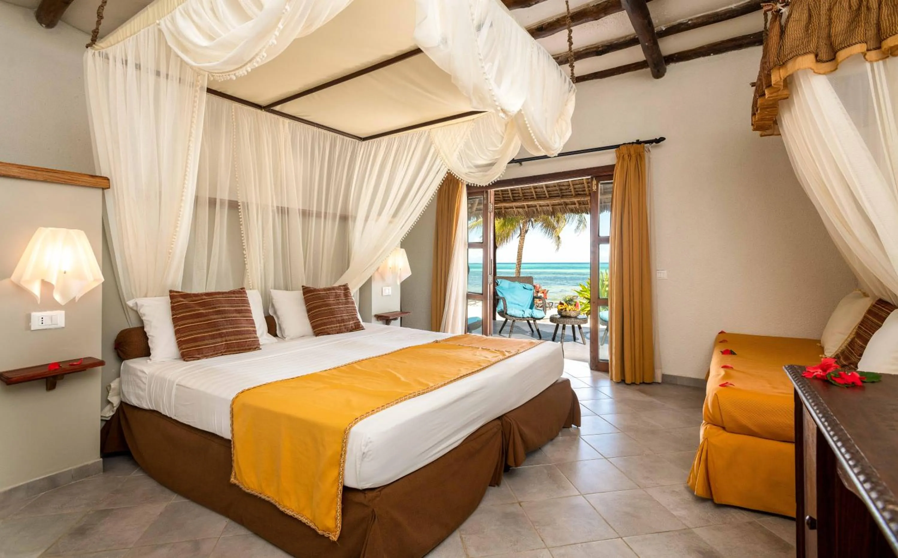 Bed in Karafuu Beach Resort & Spa