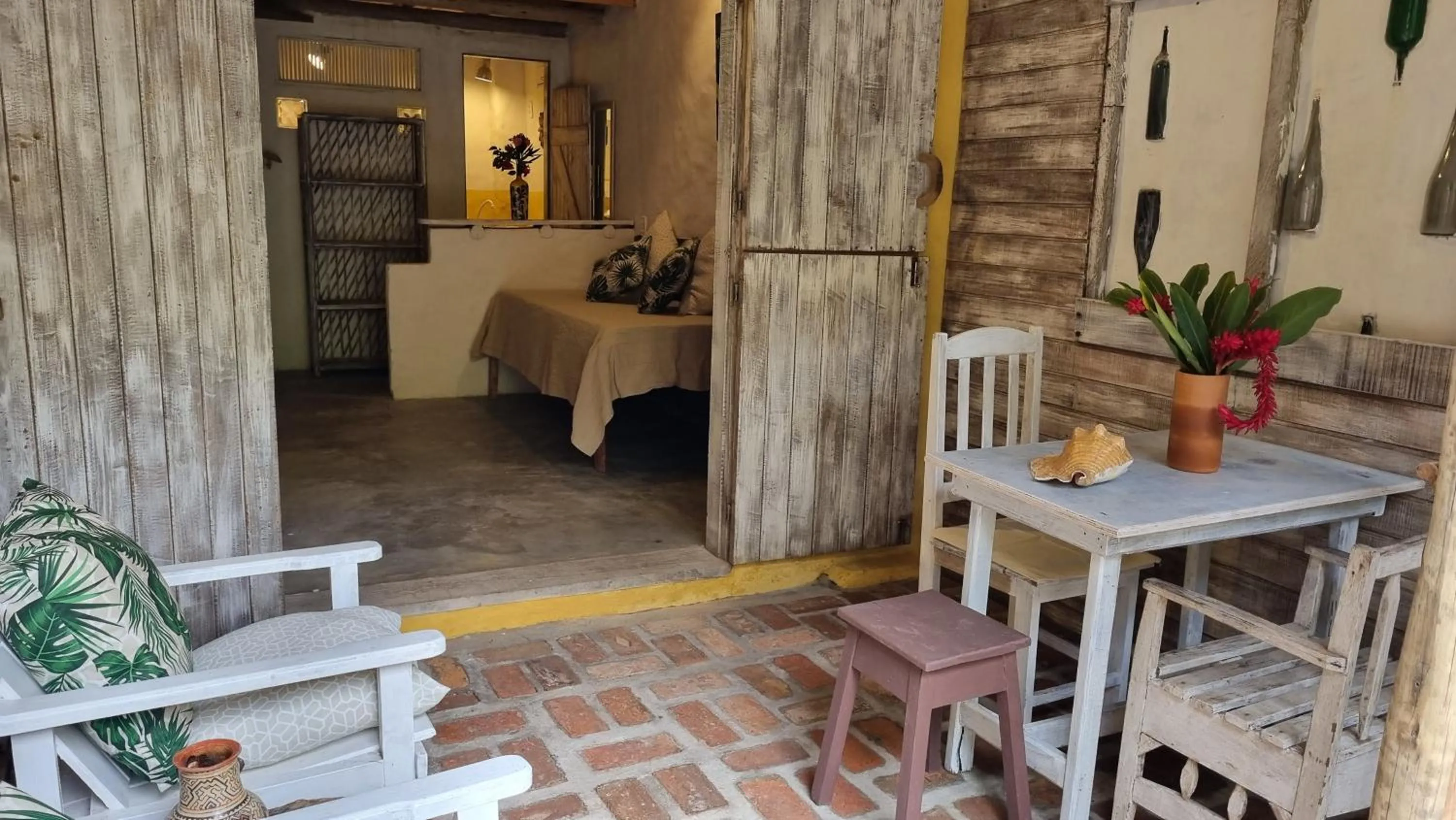 Patio, Bed in Casa Namoa Pousada