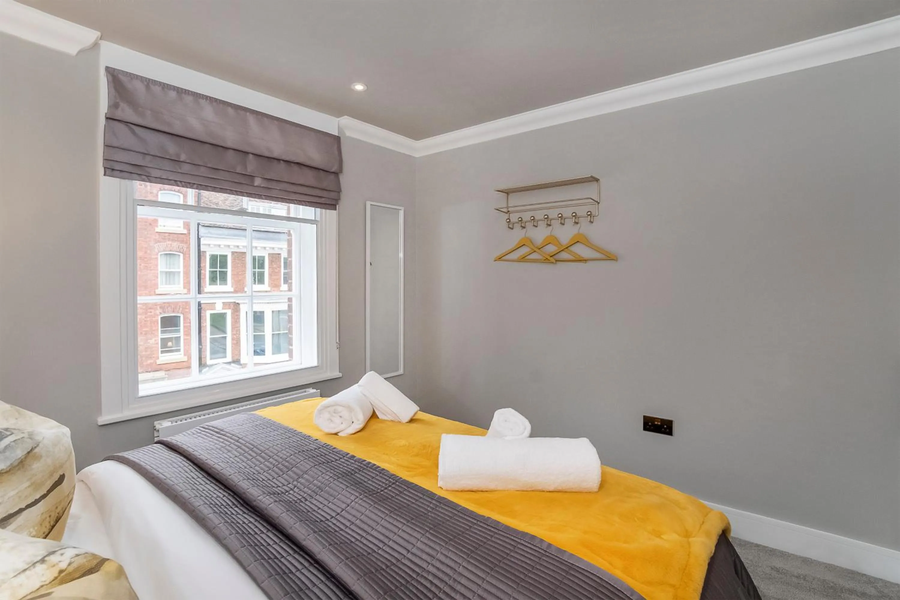 Bedroom, Bed in Bootham House Apartment 7-Minster Views & Free Parking