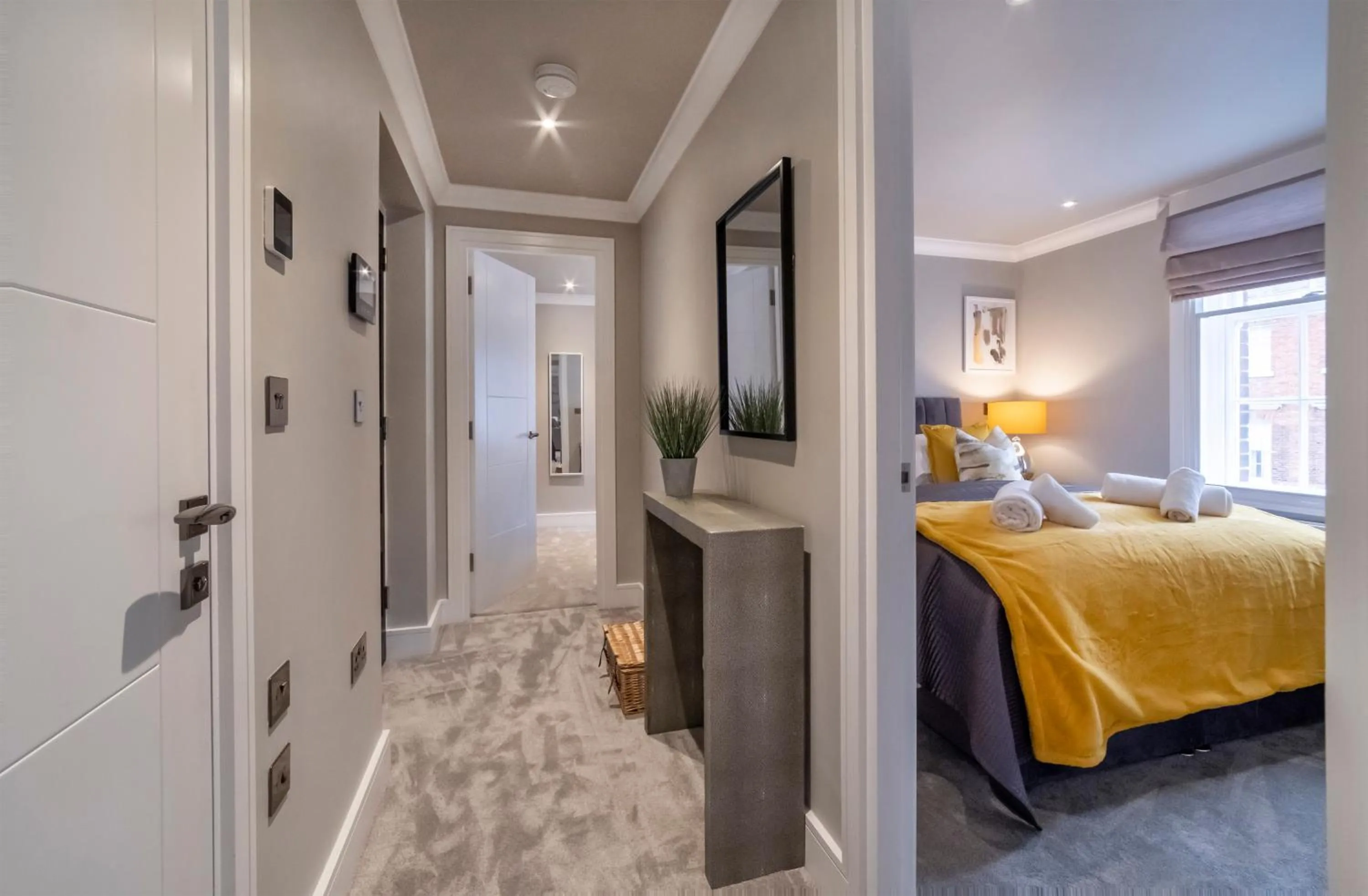 Bedroom, Bed in Bootham House Apartment 7-Minster Views & Free Parking