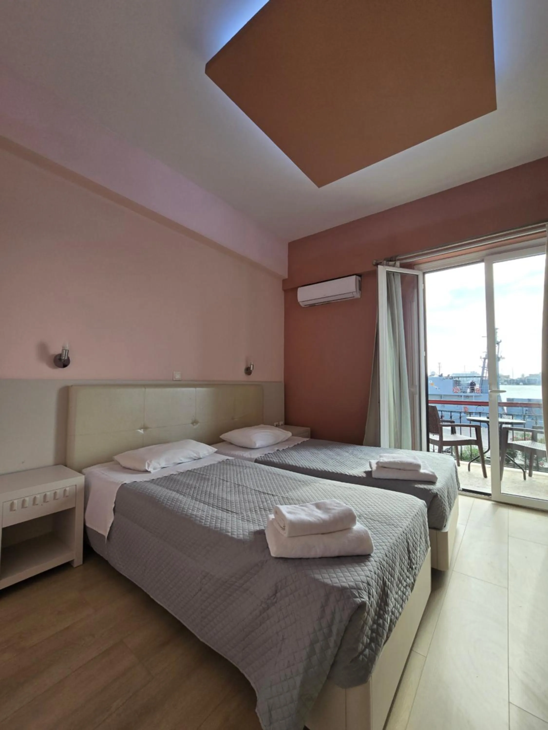 View (from property/room), Bed in Aegean Sea Rooms