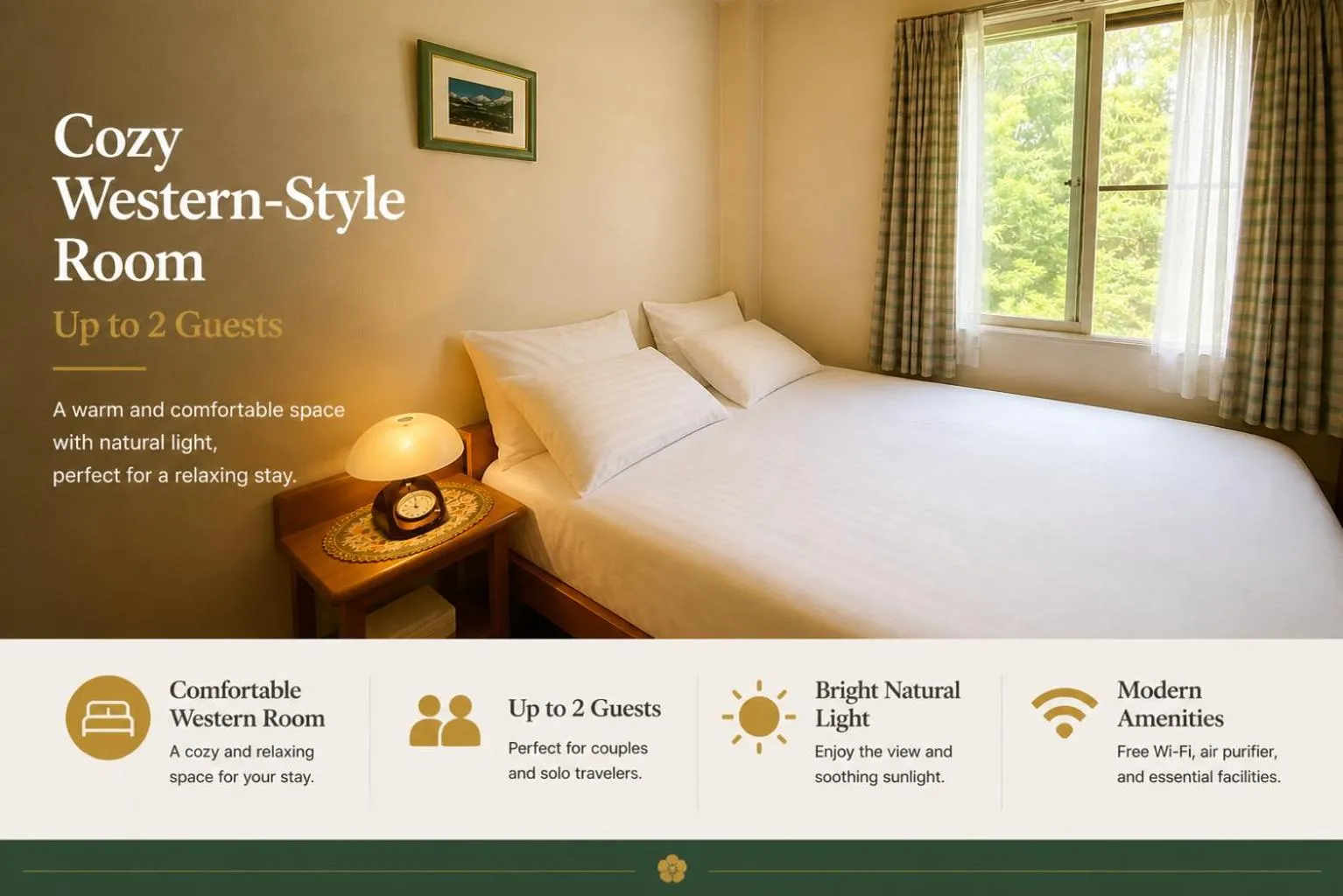 Bed in Hakuba King Hotel