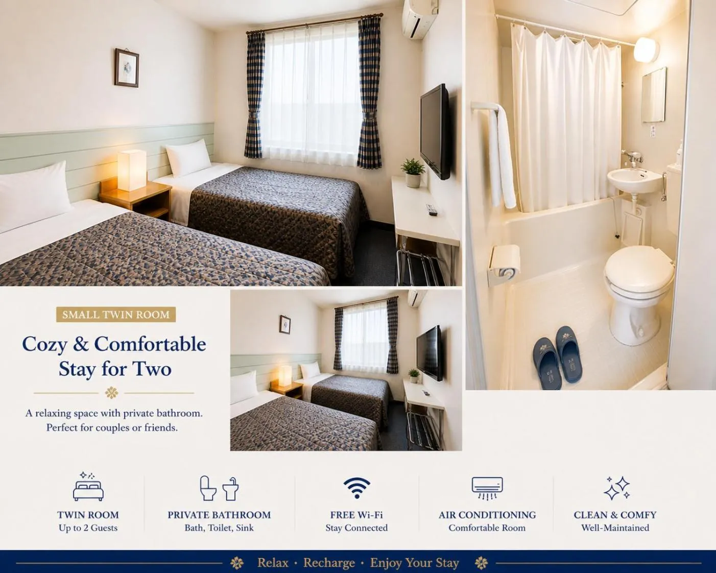 Bed in Hakuba King Hotel