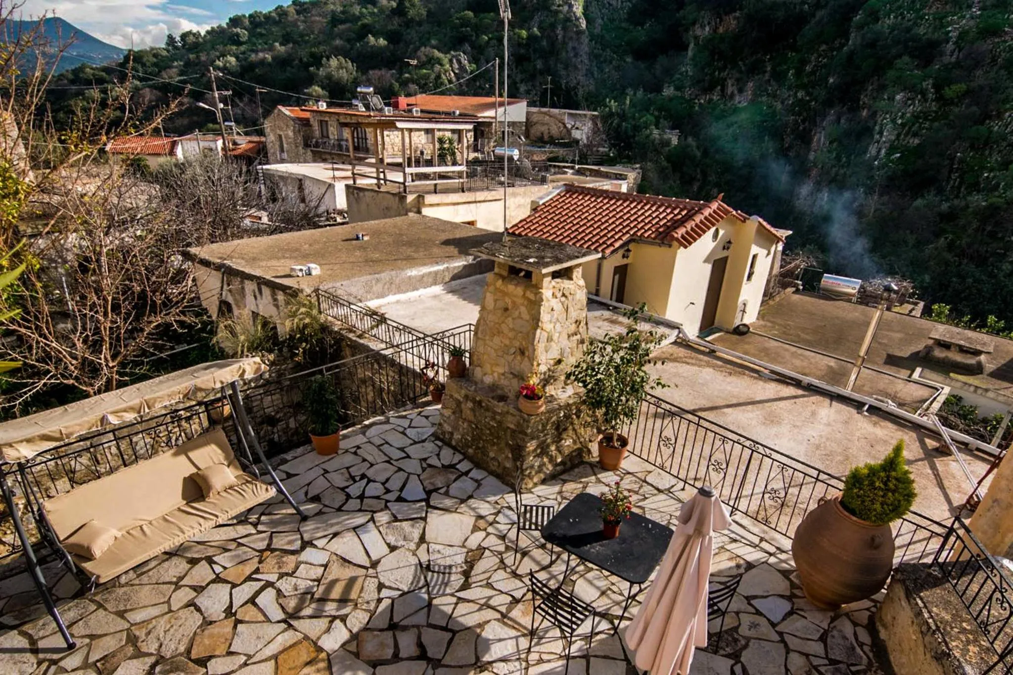 Bird's eye view in Vafes Traditional Stone Houses