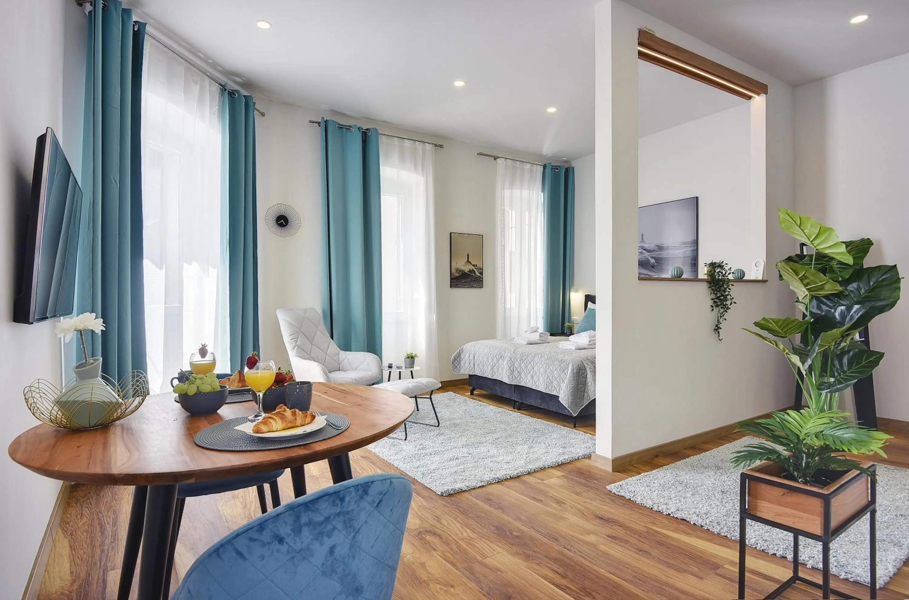 Living room, Bed in D&A Central Luxury Apartments with FREE Parking