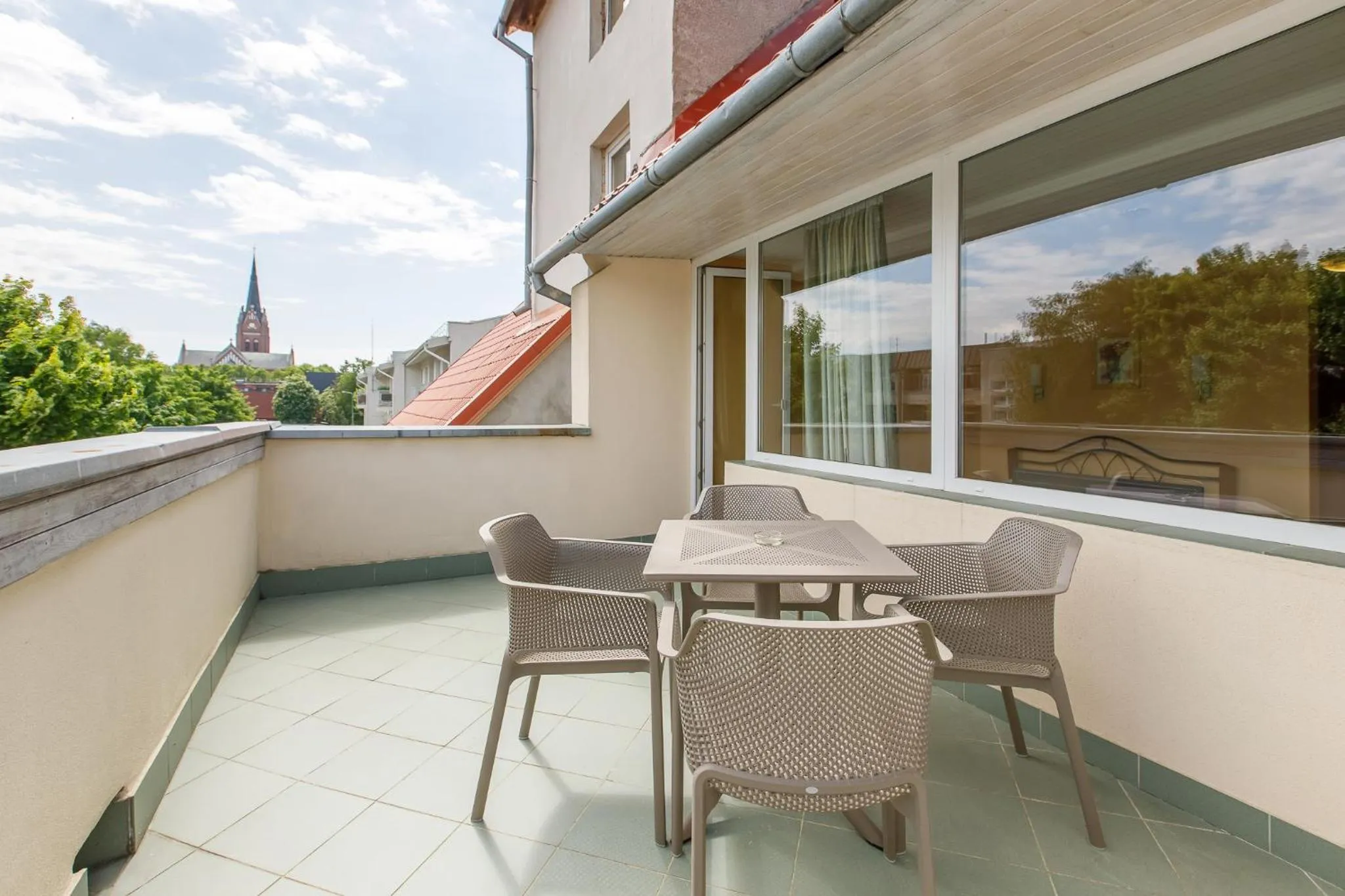 Balcony/Terrace in Viešbutis Prie Fontano