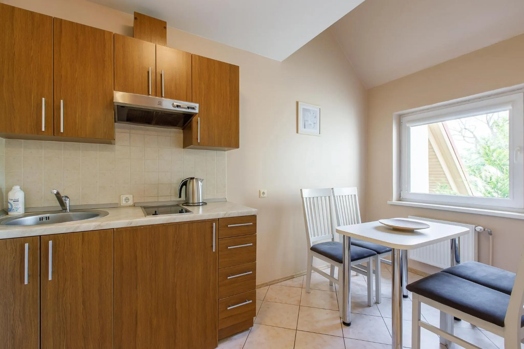 Kitchen or kitchenette in Viešbutis Prie Fontano