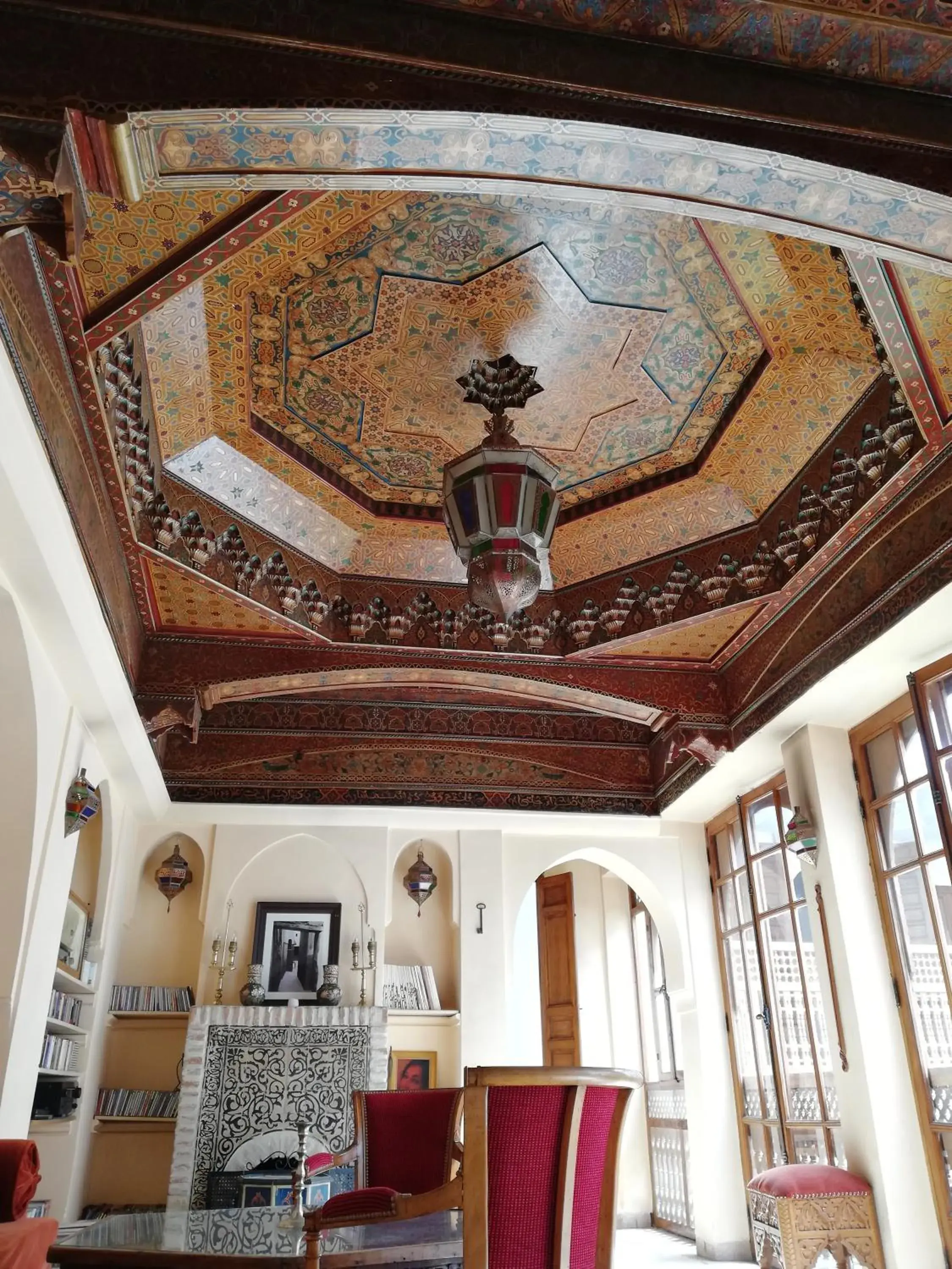 Communal lounge/ TV room in Riad Ben Youssef Communal lounge/ TV room in Riad Ben Youssef