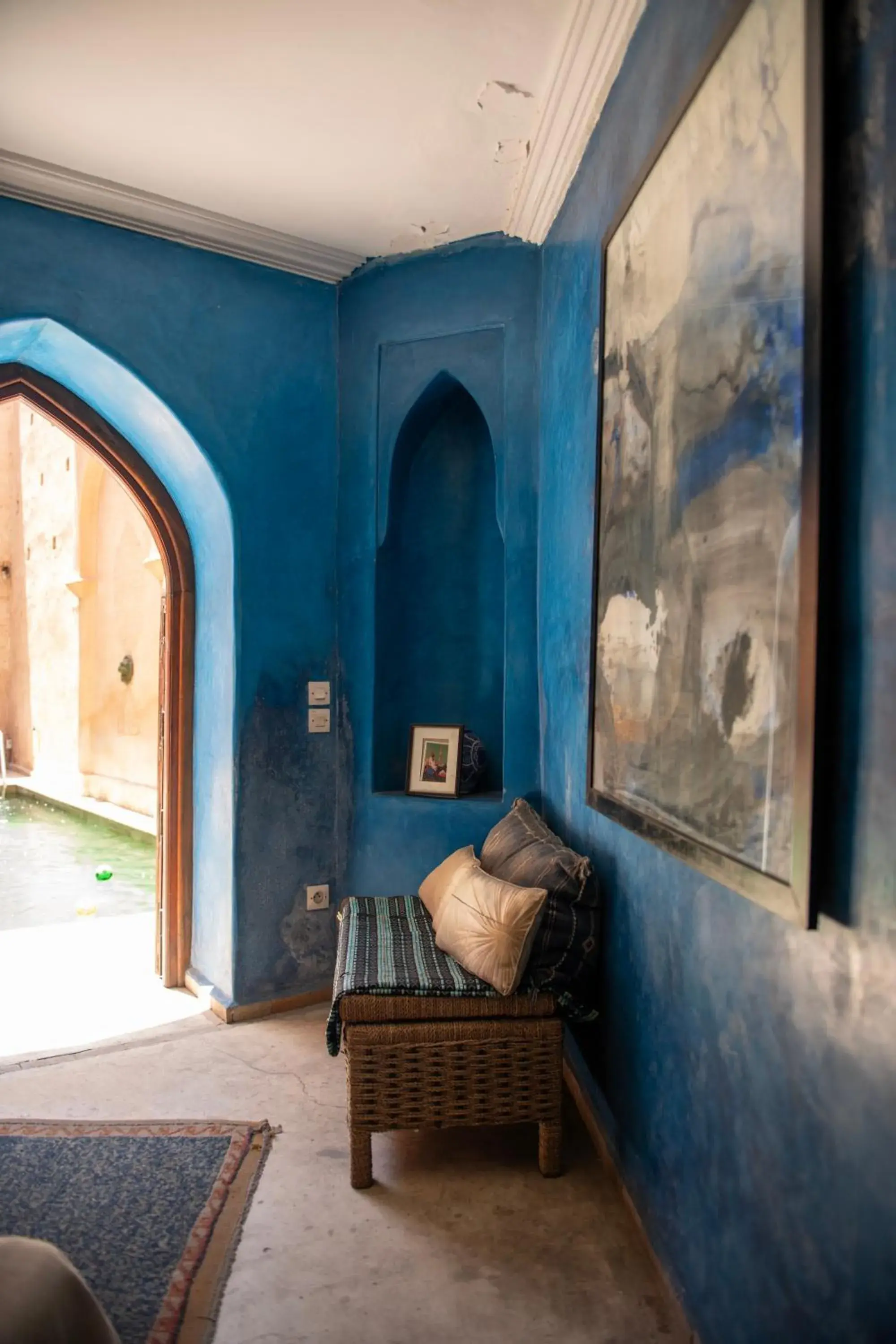 Pool view, Bed in Riad Ben Youssef Pool view, Bed in Riad Ben Youssef