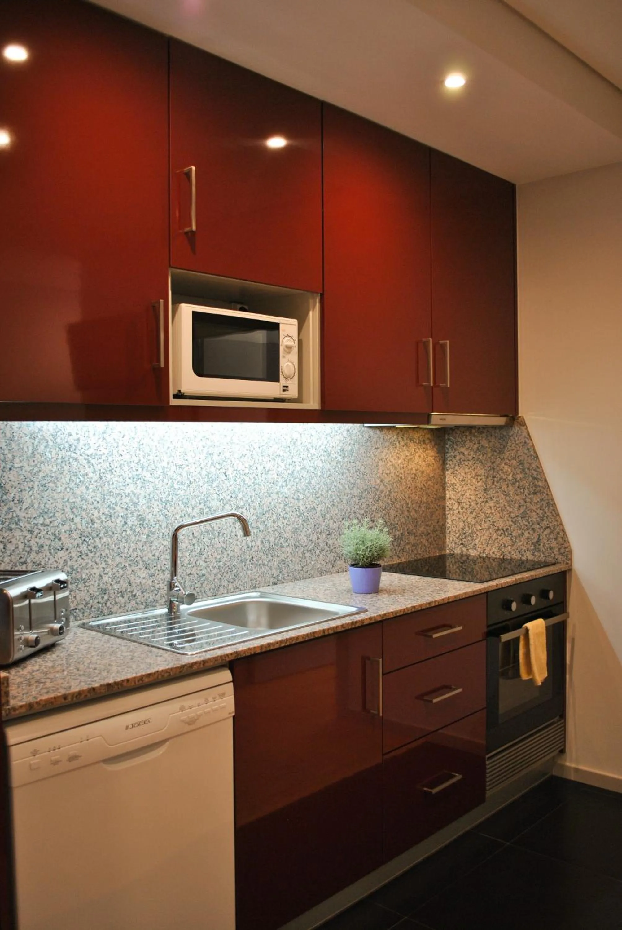 Kitchen or kitchenette in Apartamentos Portodouro - Santa Catarina