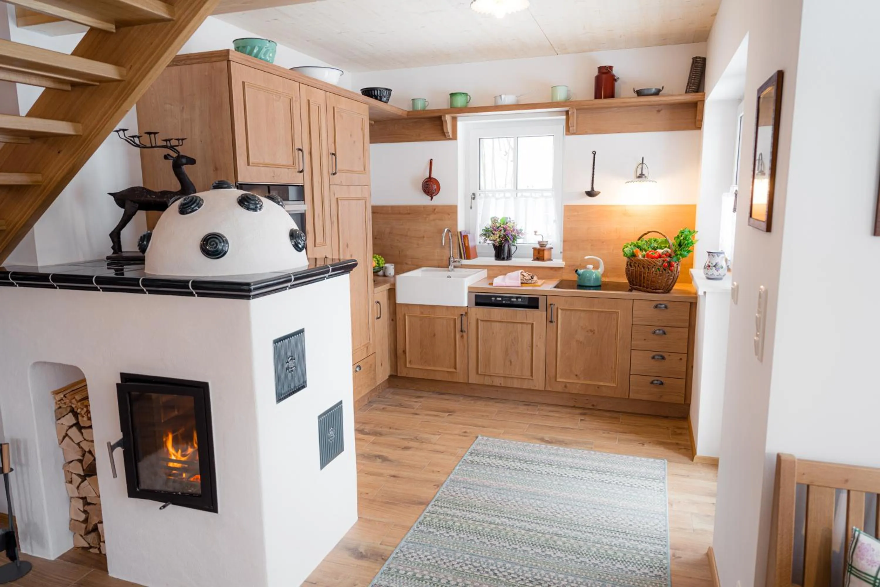 Kitchen or kitchenette in Narzissendorf Zloam - Ferien & Abenteuer am Grundlsee