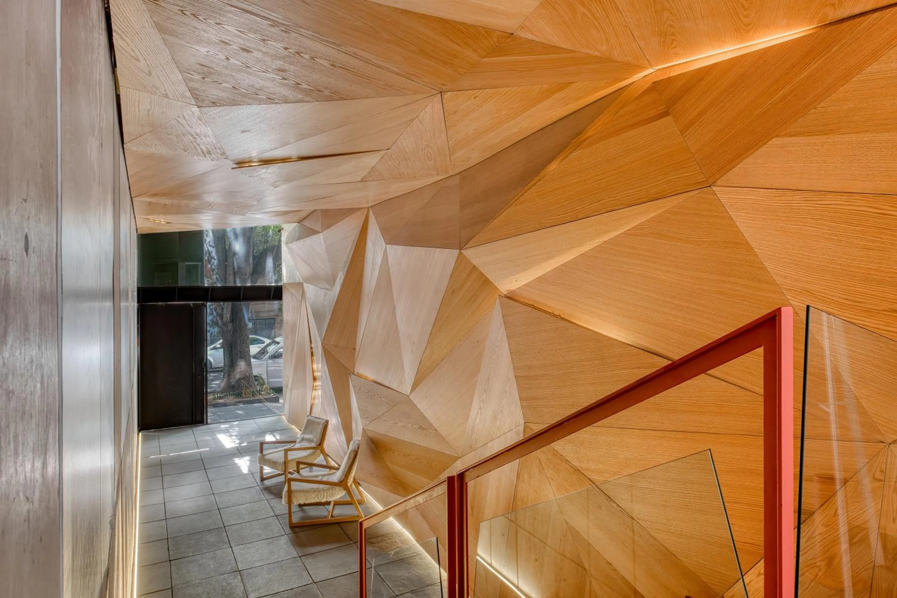 Facade/entrance in Boga Mexico City by Lumina