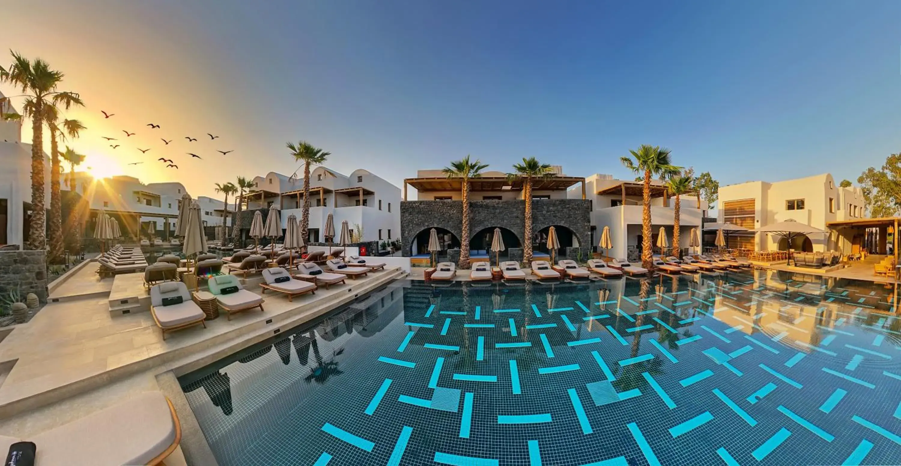 Swimming pool in Radisson Blu Zaffron Resort, Santorini Swimming pool in Radisson Blu Zaffron Resort, Santorini