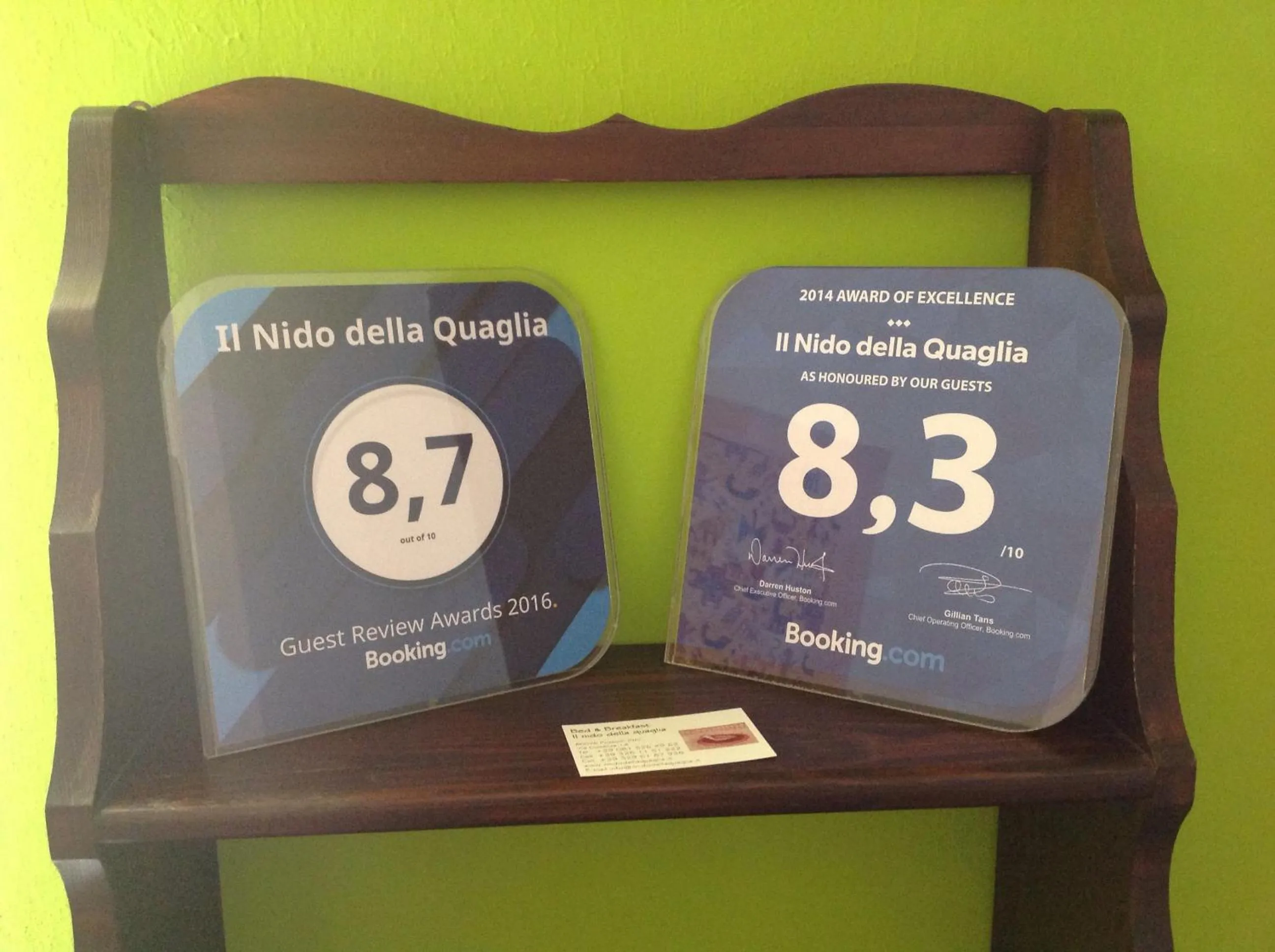 Certificate/Award in Il Nido della Quaglia b&b - Jaba mia House LT