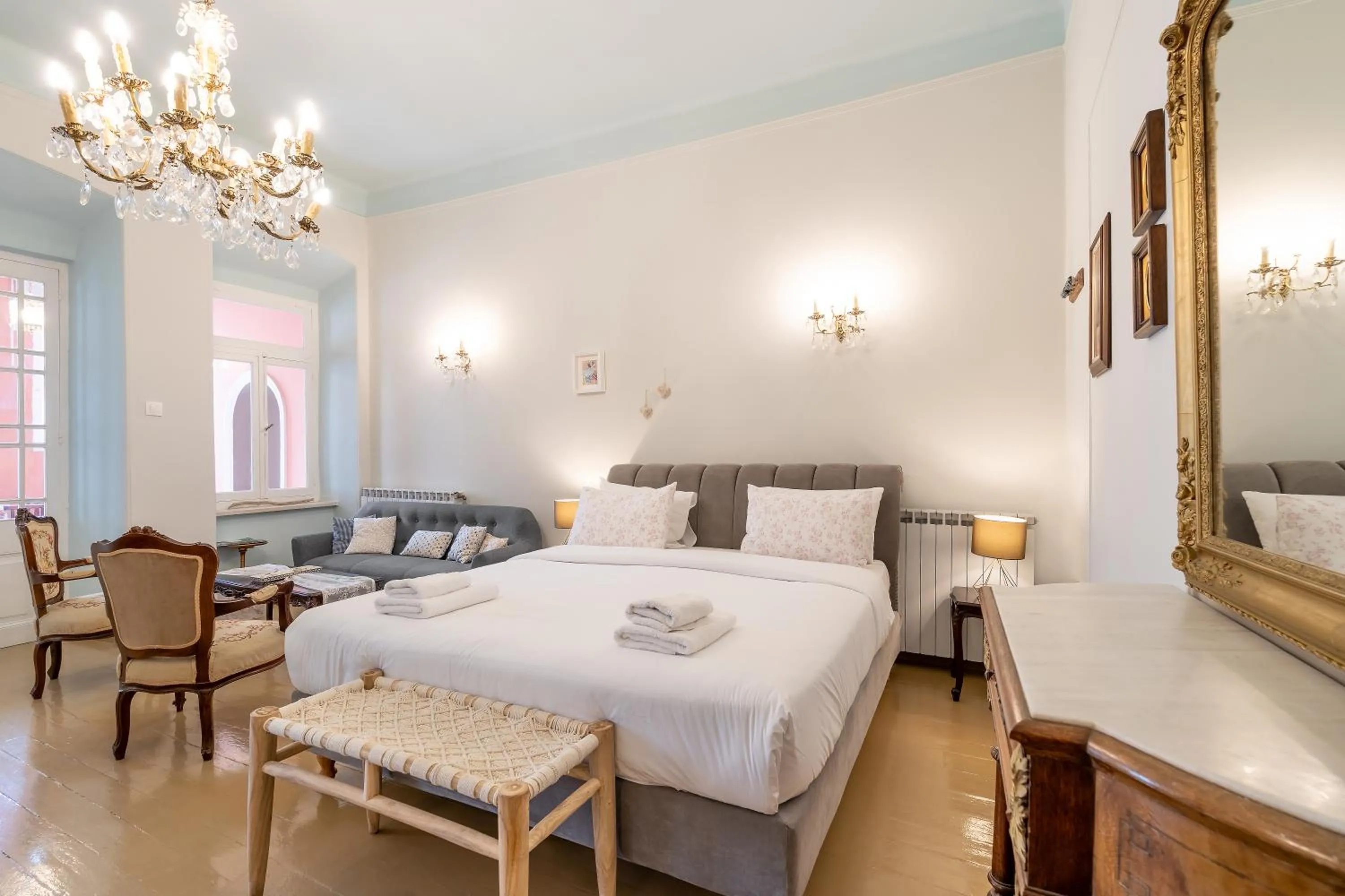 Bed in Neoclassical Mansion in Andros Town by Explore Andros