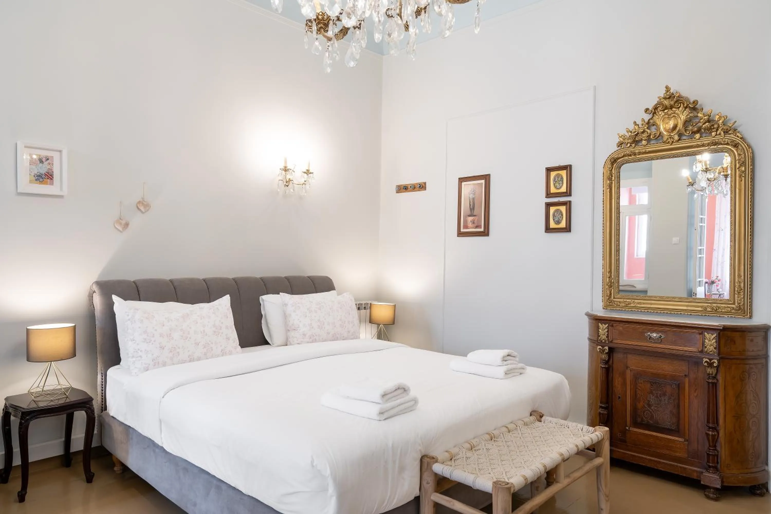 Bed in Neoclassical Mansion in Andros Town by Explore Andros
