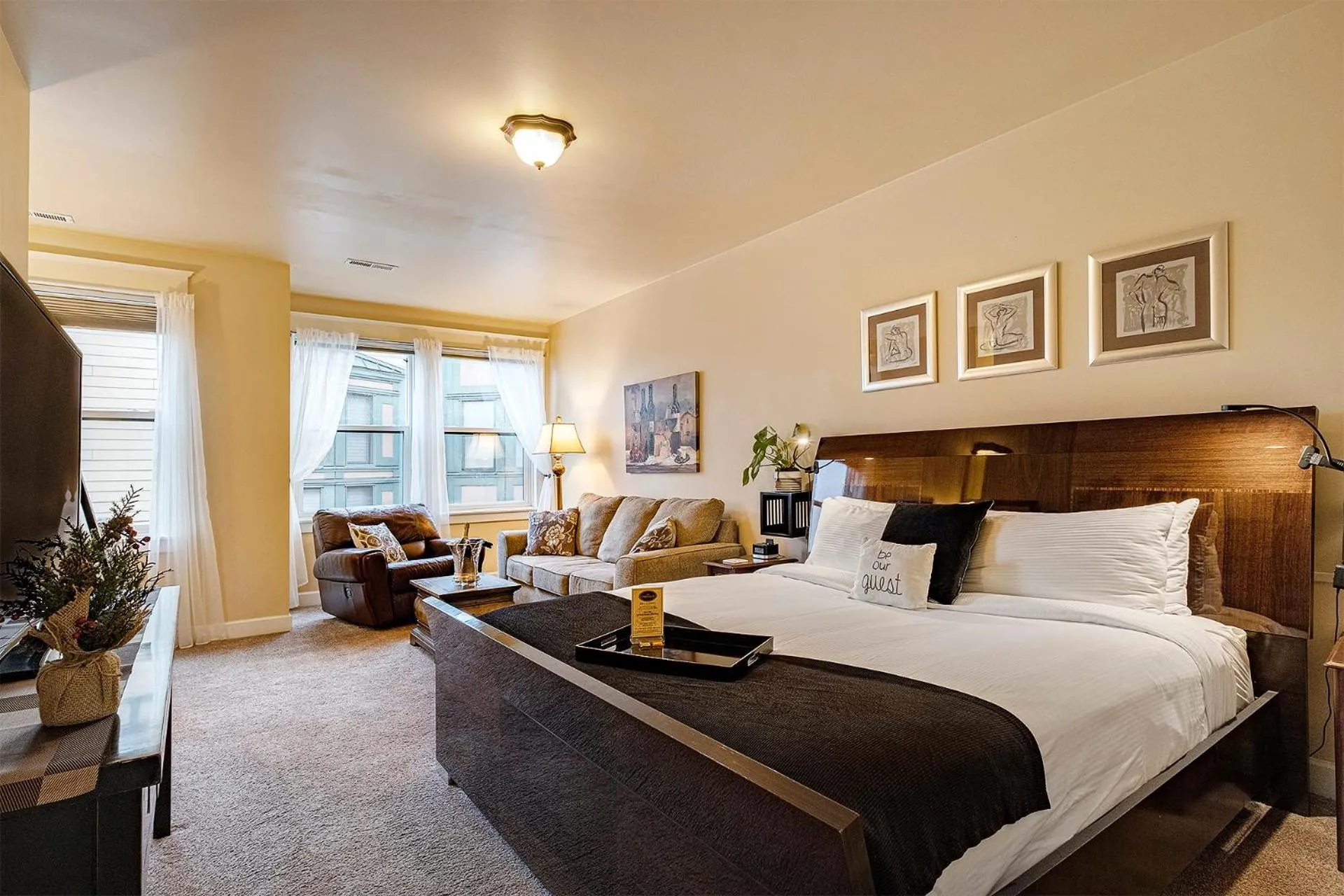 Bed in The Orenco Station Hotel