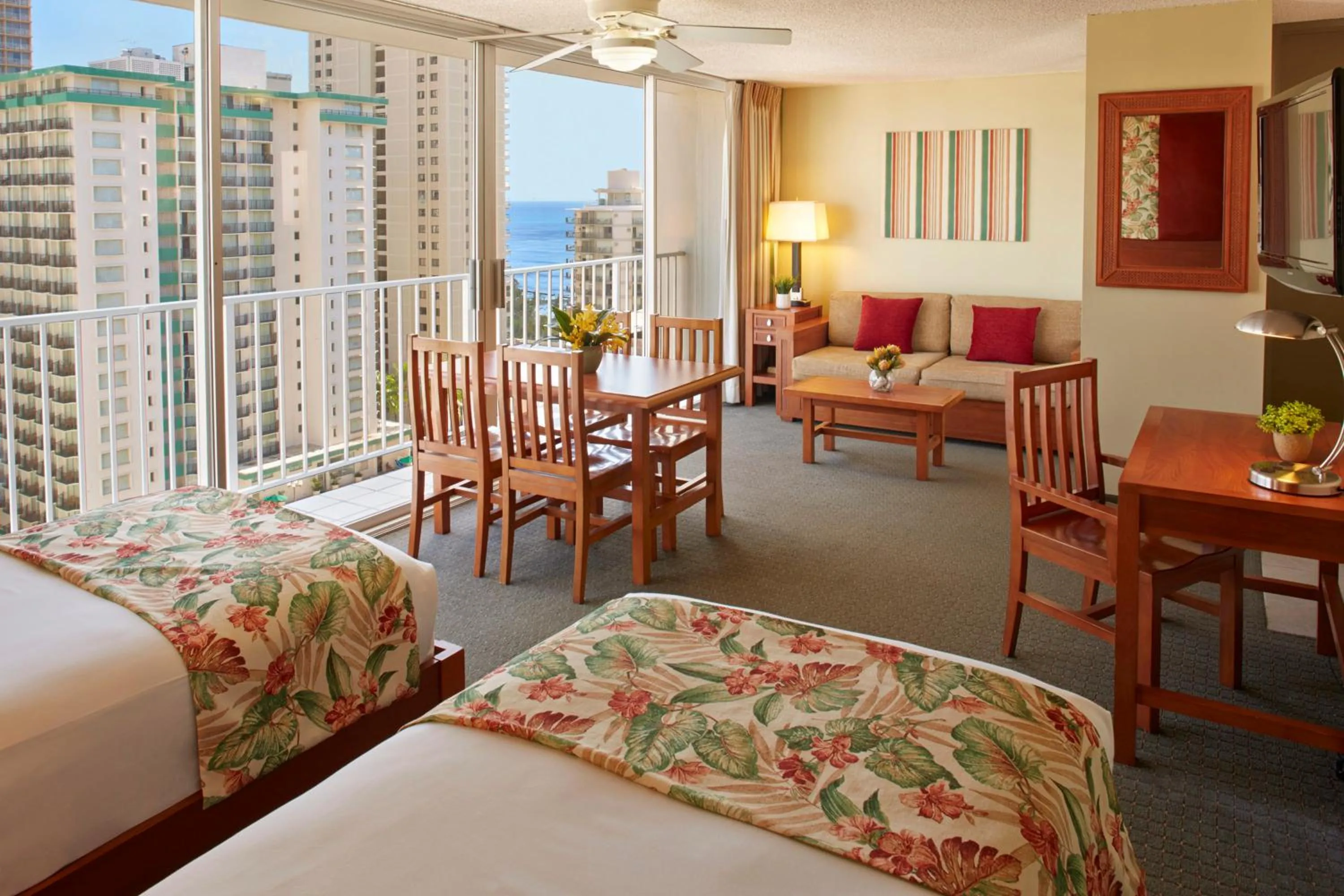 Bed in Pacific Monarch Hotel