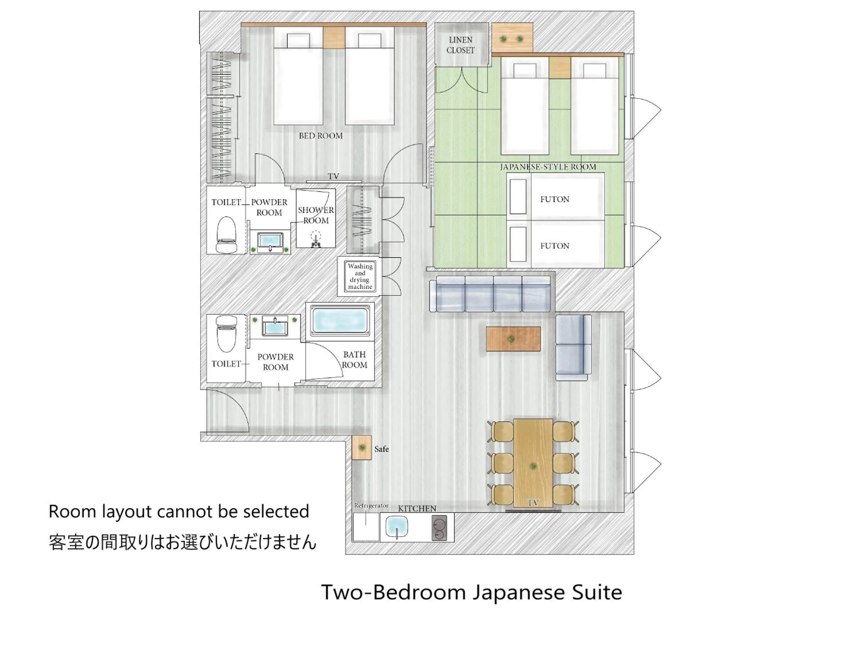 Floor plan in MIMARU SUITES Kyoto Shijo