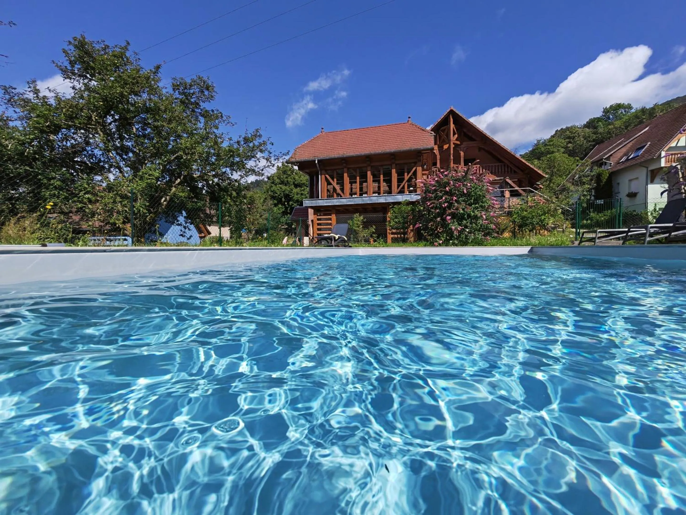 Pool view in Maison d'hôtes La Cerisaie