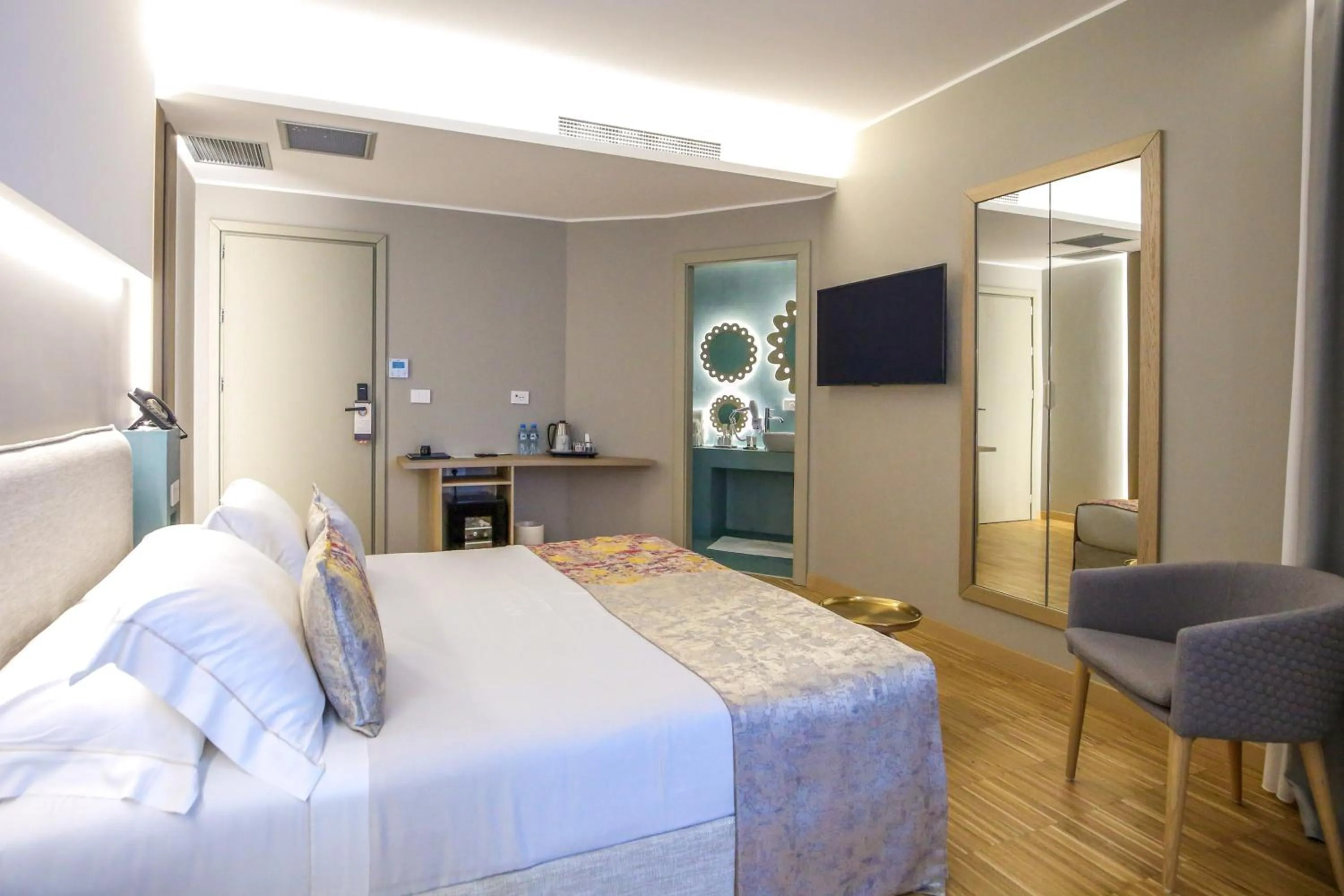 Communal lounge/ TV room, Bed in Hotel Vlora Priam, Affiliated by Melia