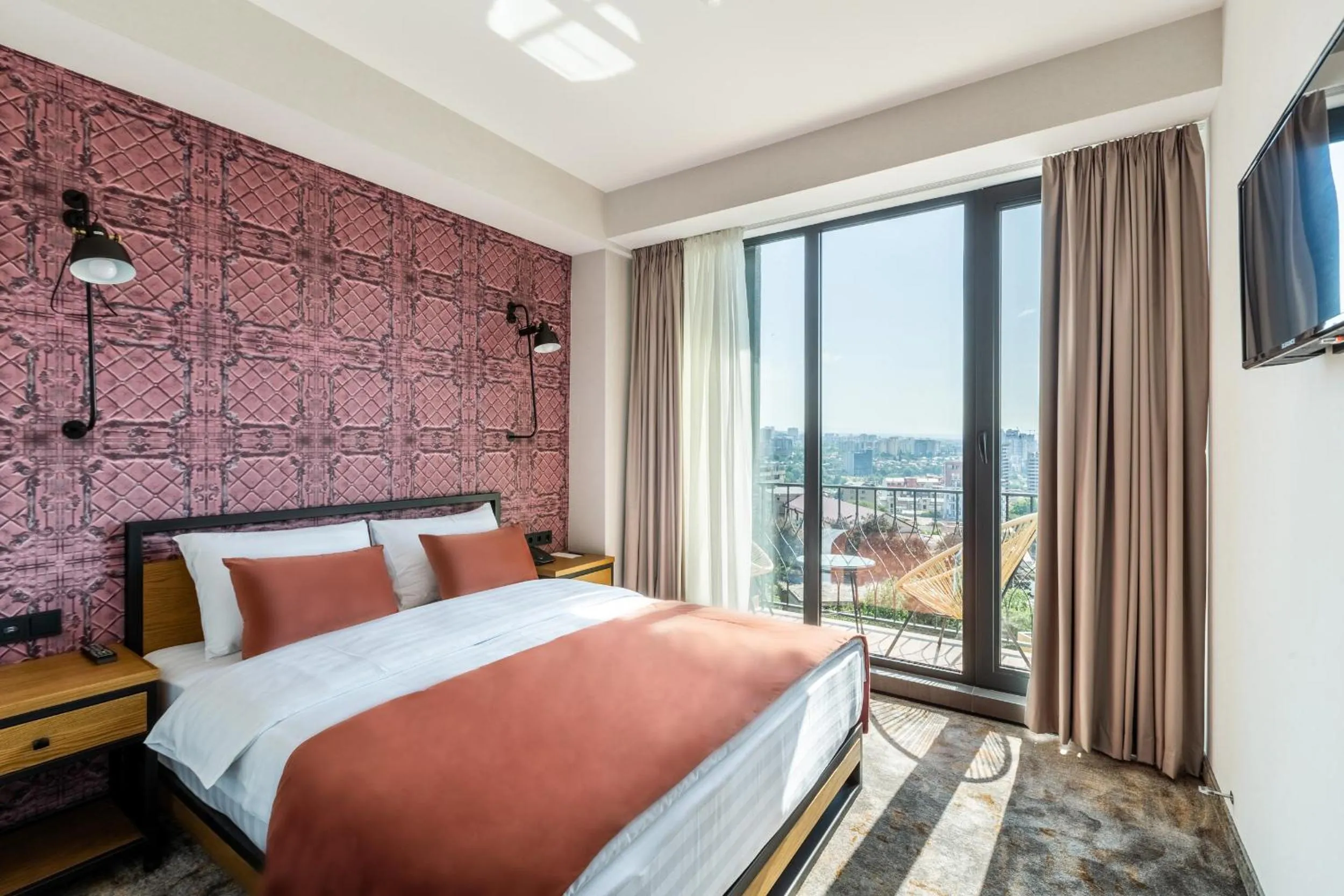 Photo of the whole room, Bed in Biography Design Tbilisi