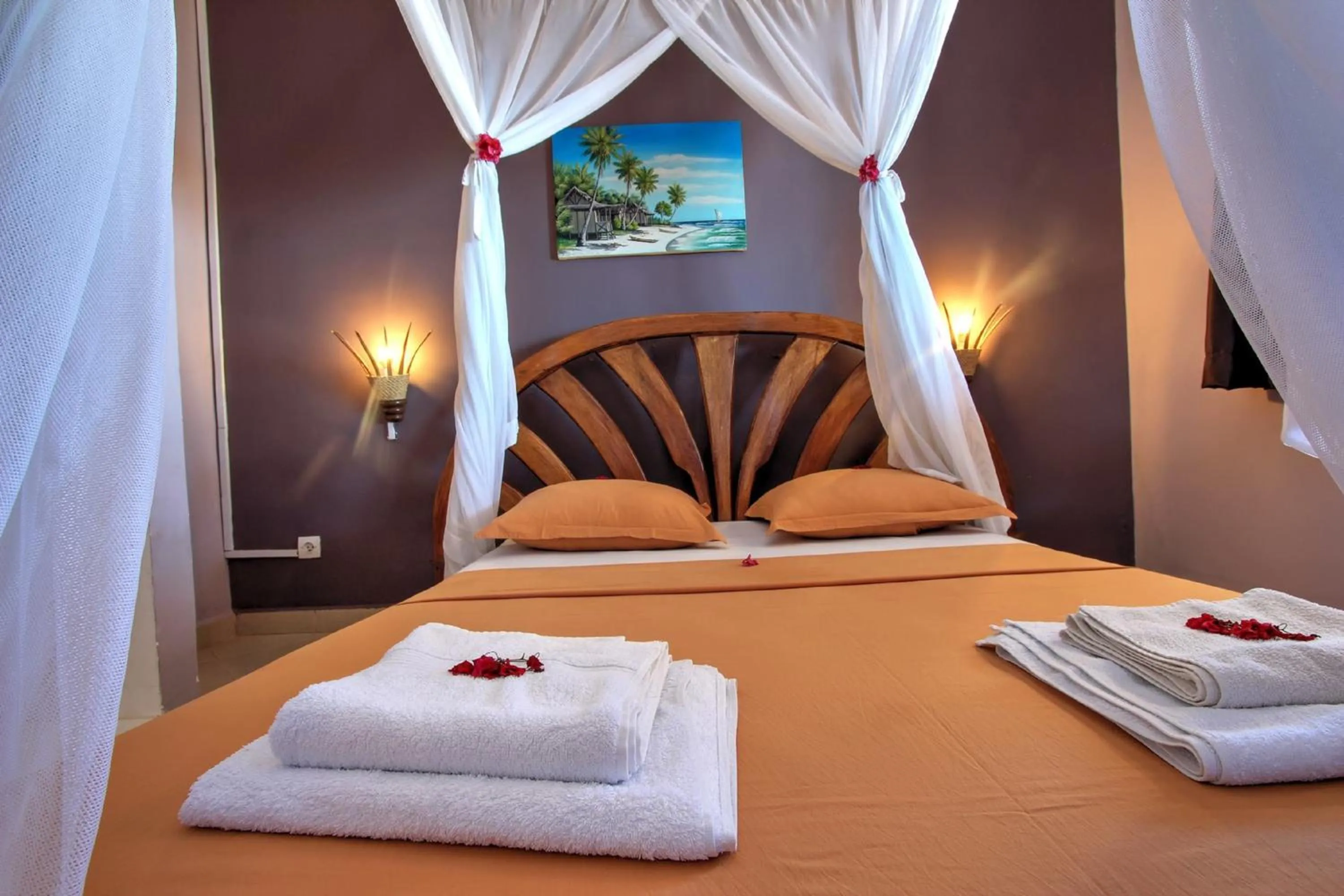 Decorative detail, Bed in Hotel-Residence Au Sable Blanc