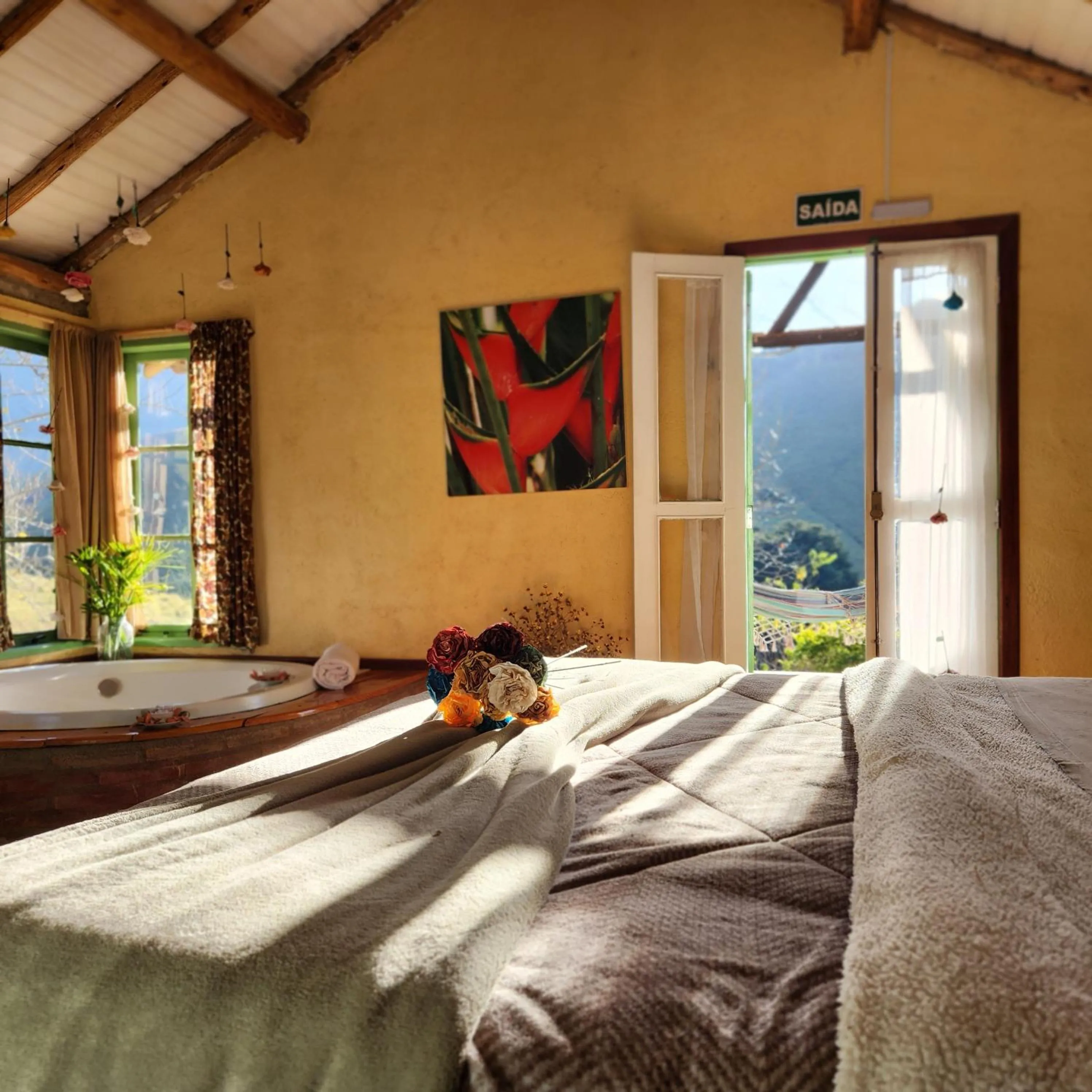 Bed in Pousada Vale Monte Azul