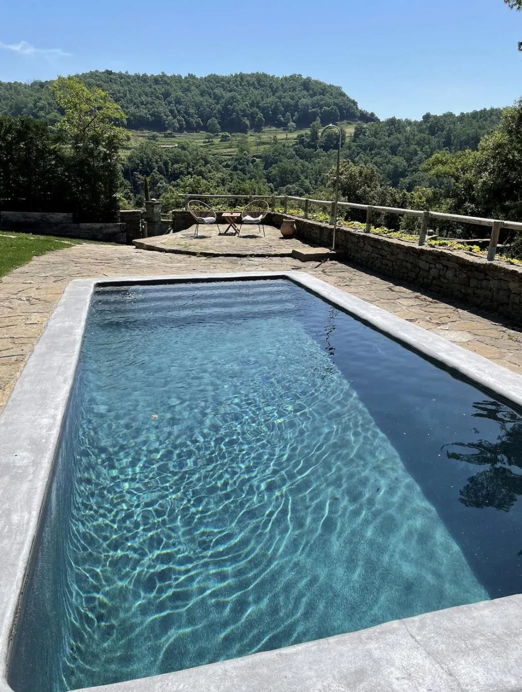 Pool view in Masia Santa Llúcia