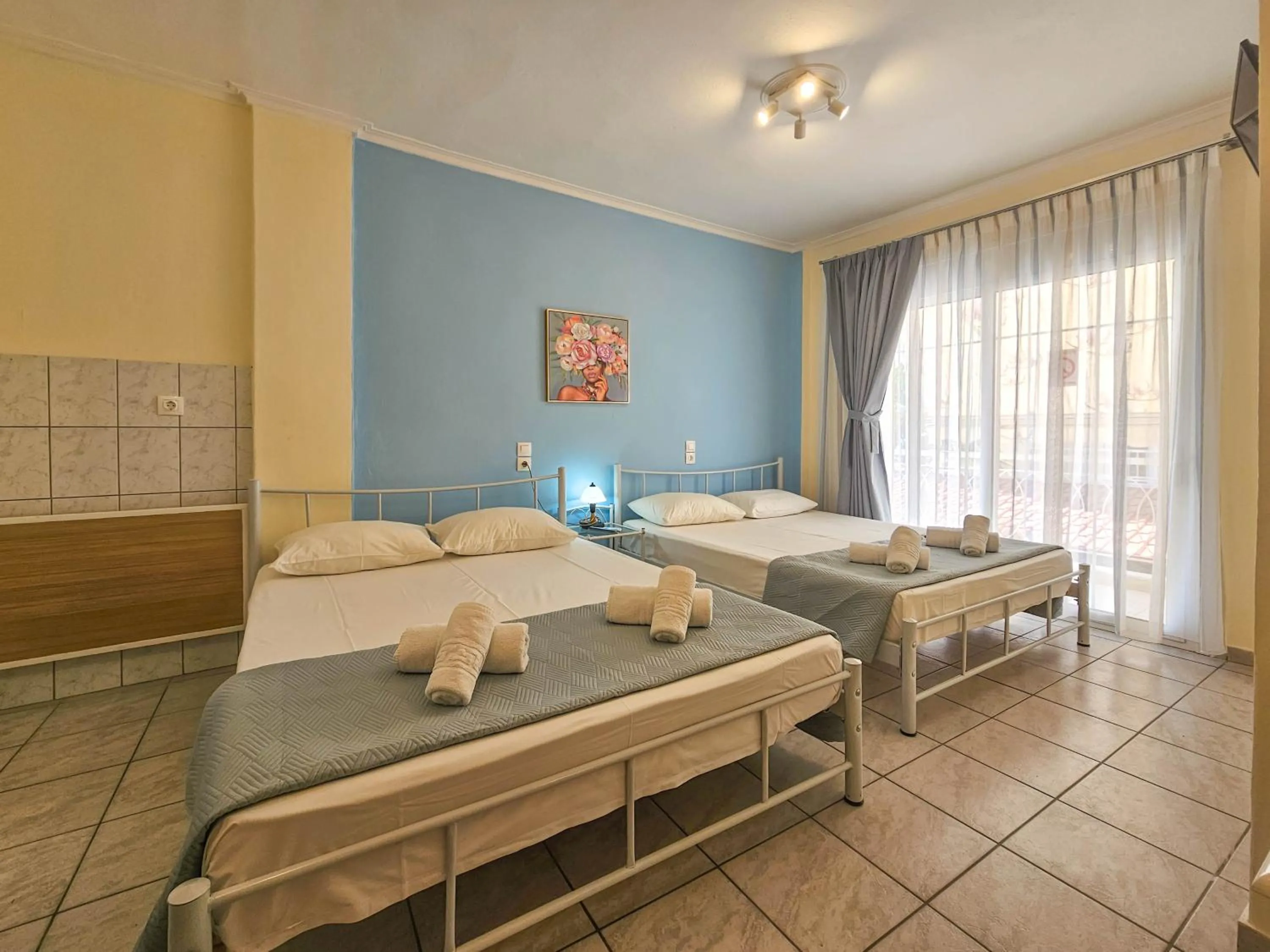 Bed in Chariclia Hotel
