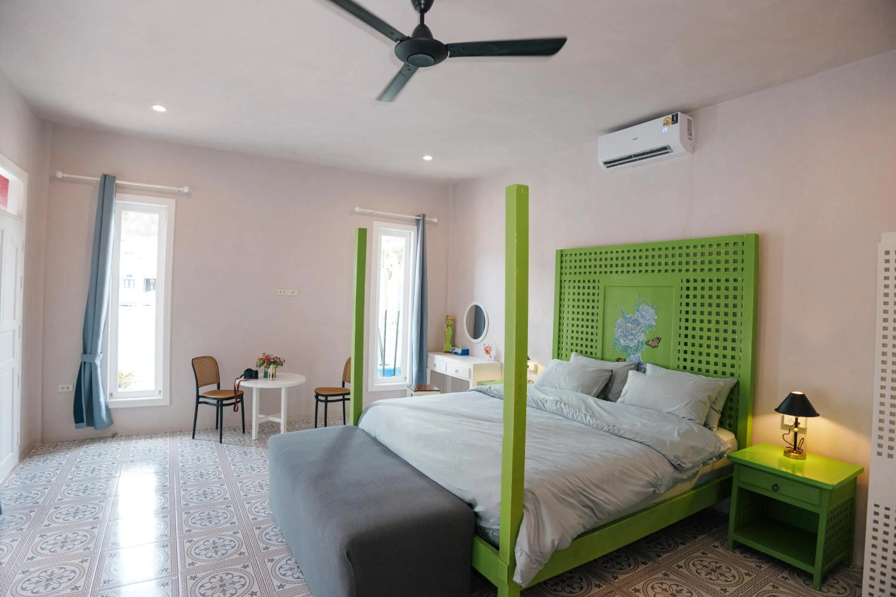 Bedroom, Bed in Watercolours