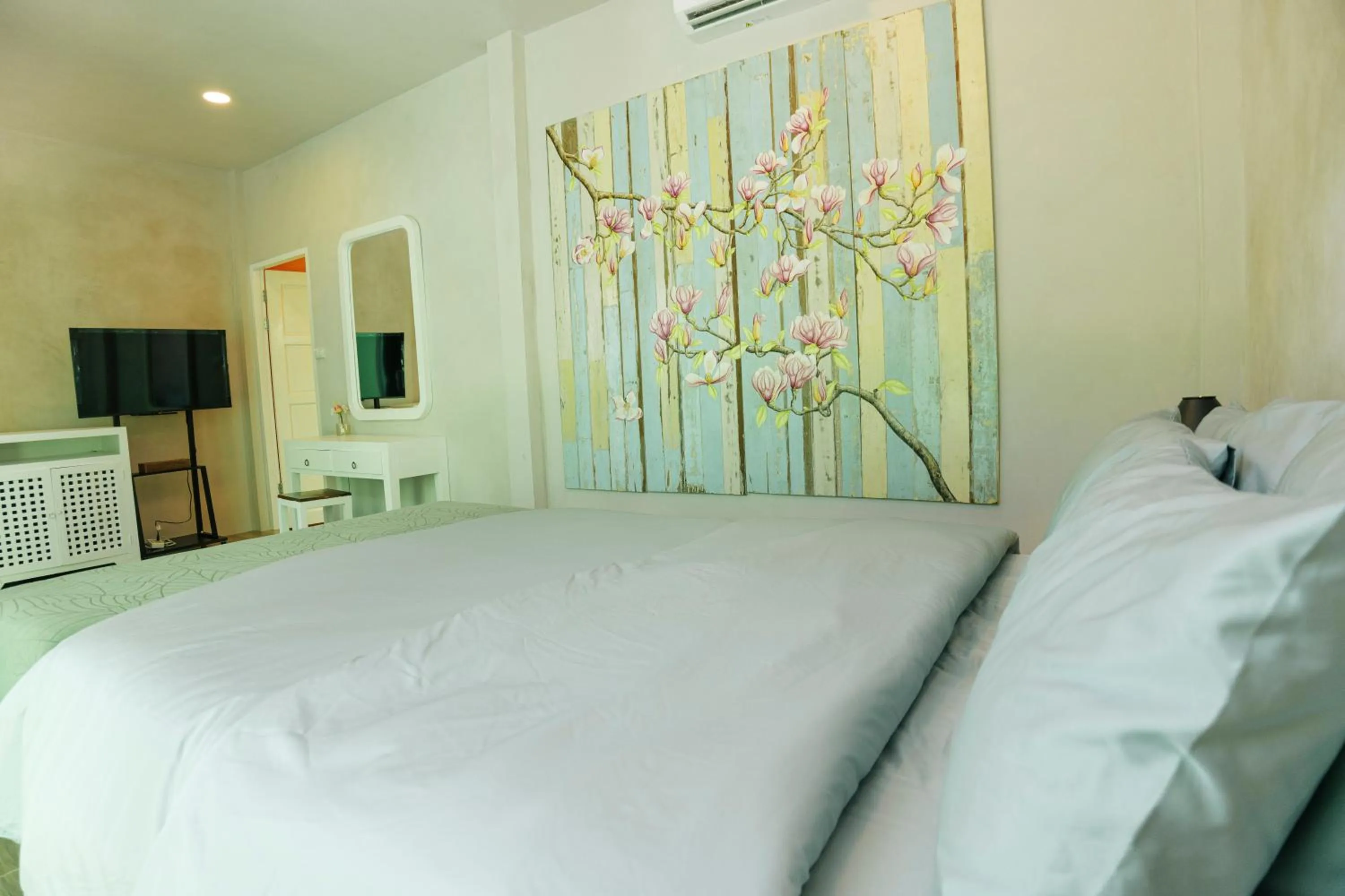 Bedroom, Bed in Watercolours