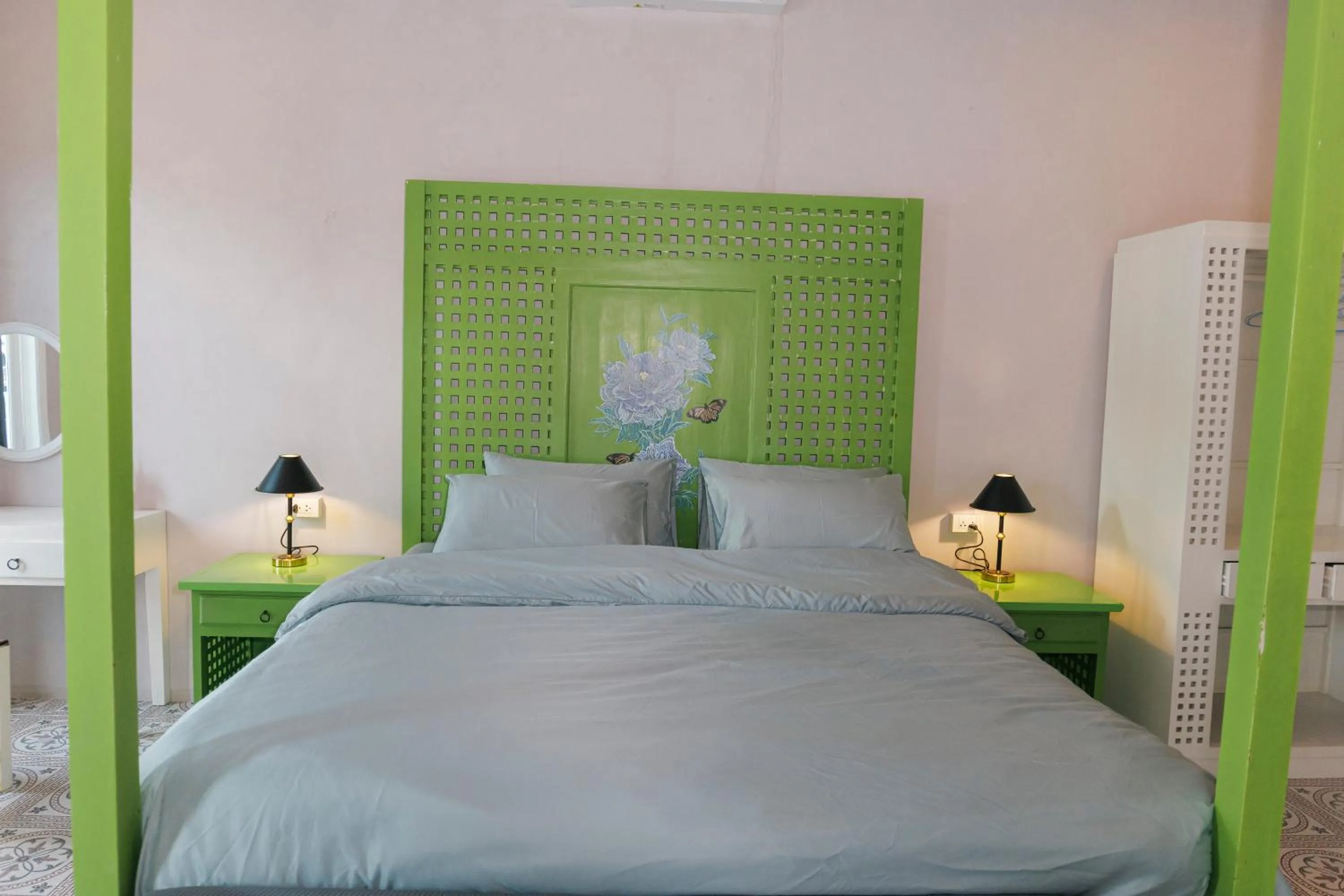 Bedroom, Bed in Watercolours