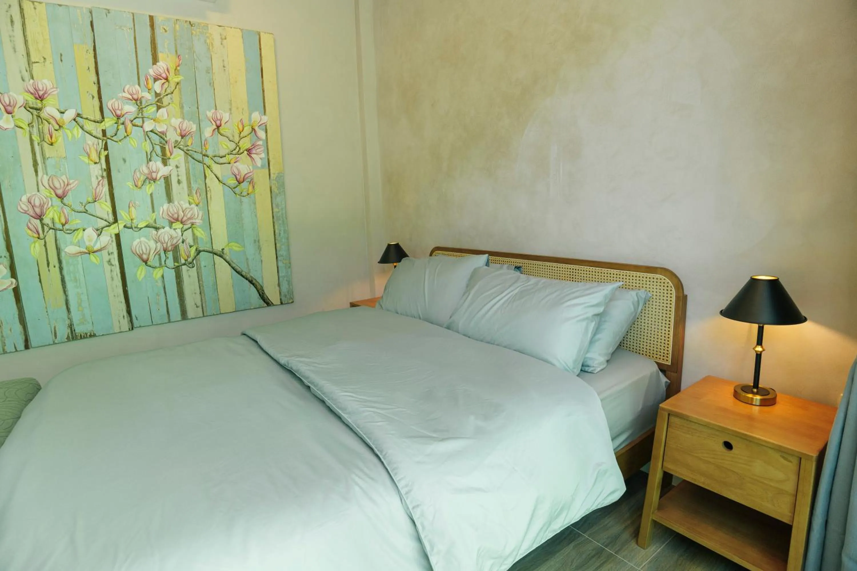 Bedroom, Bed in Watercolours