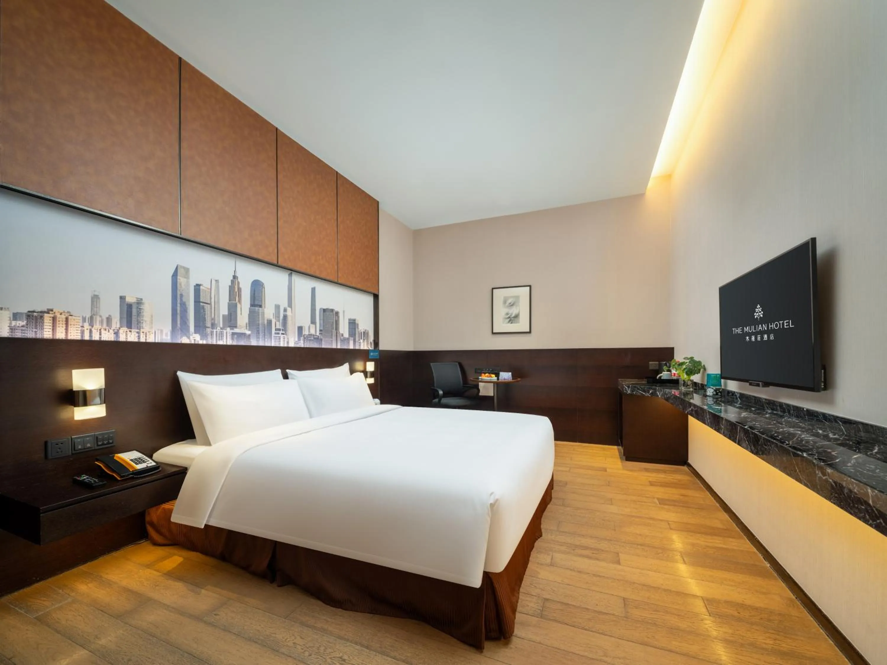 Photo of the whole room, Bed in The Mulian Hotel Guangzhou Zhujiang New Town-Canton Fair Free Shuttle Bus