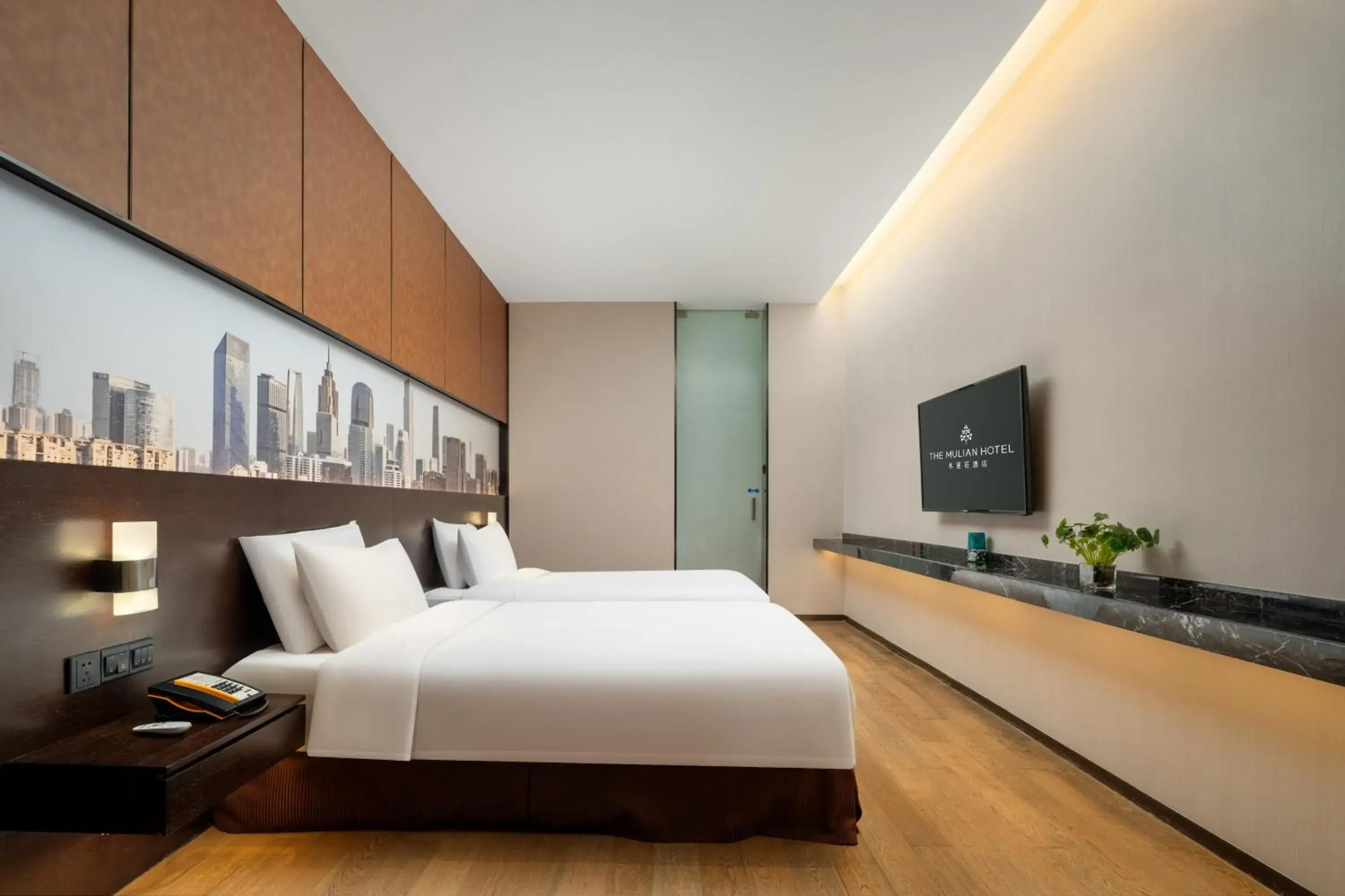 Deluxe Twin Room without window in The Mulian Hotel Guangzhou Zhujiang New Town-Canton Fair Free Shuttle Bus Deluxe Twin Room without window in The Mulian Hotel Guangzhou Zhujiang New Town-Canton Fair Free Shuttle Bus