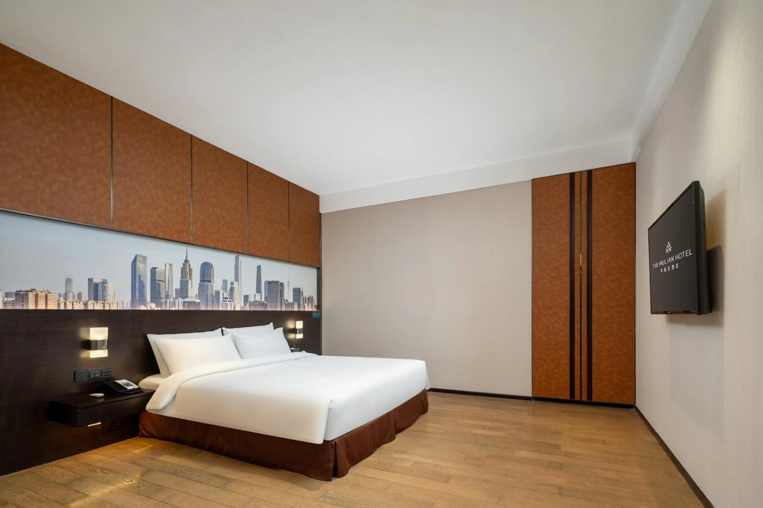 Photo of the whole room, Bed in The Mulian Hotel Guangzhou Zhujiang New Town-Canton Fair Free Shuttle Bus