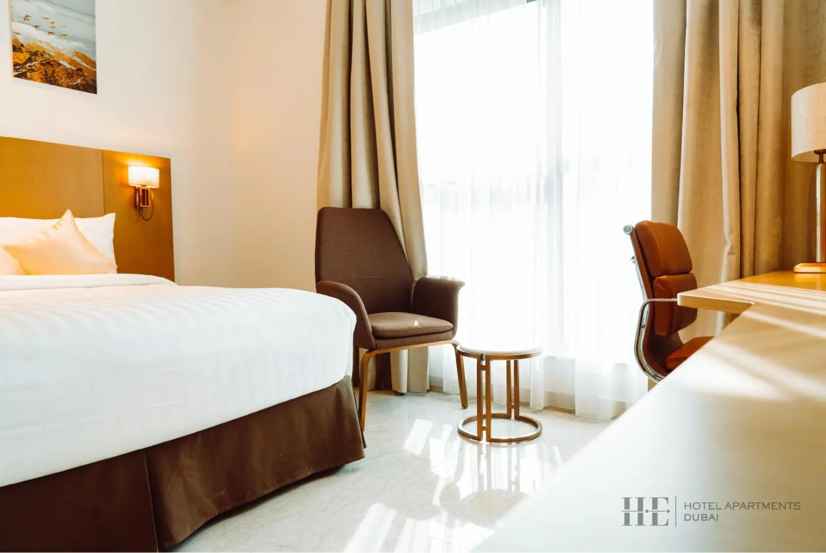 Bed in HE Hotel Apartments