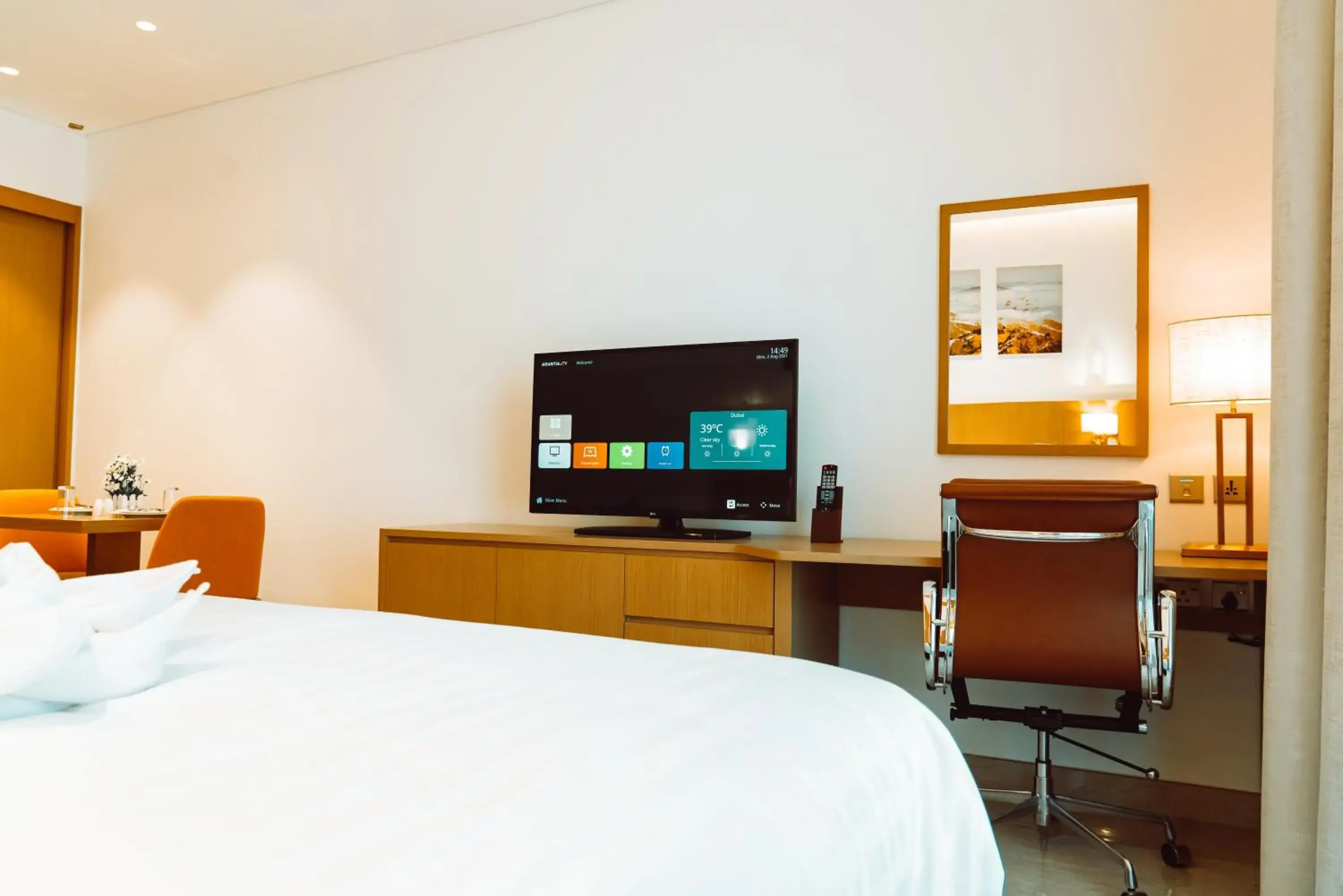 TV and multimedia, Bed in HE Hotel Apartments TV and multimedia, Bed in HE Hotel Apartments