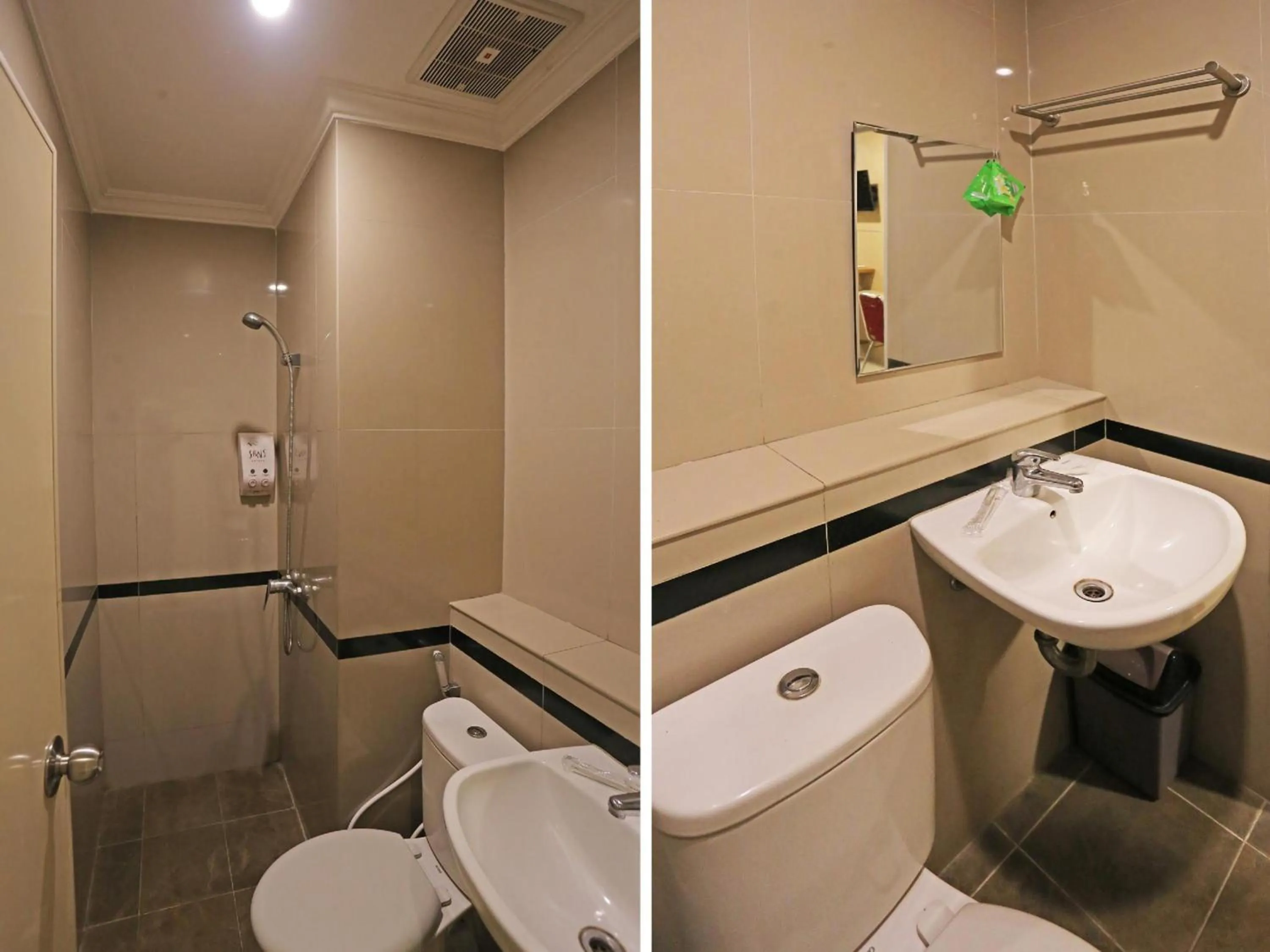 Bathroom in Super OYO Townhouse OAK Hotel Fiducia Serpong
