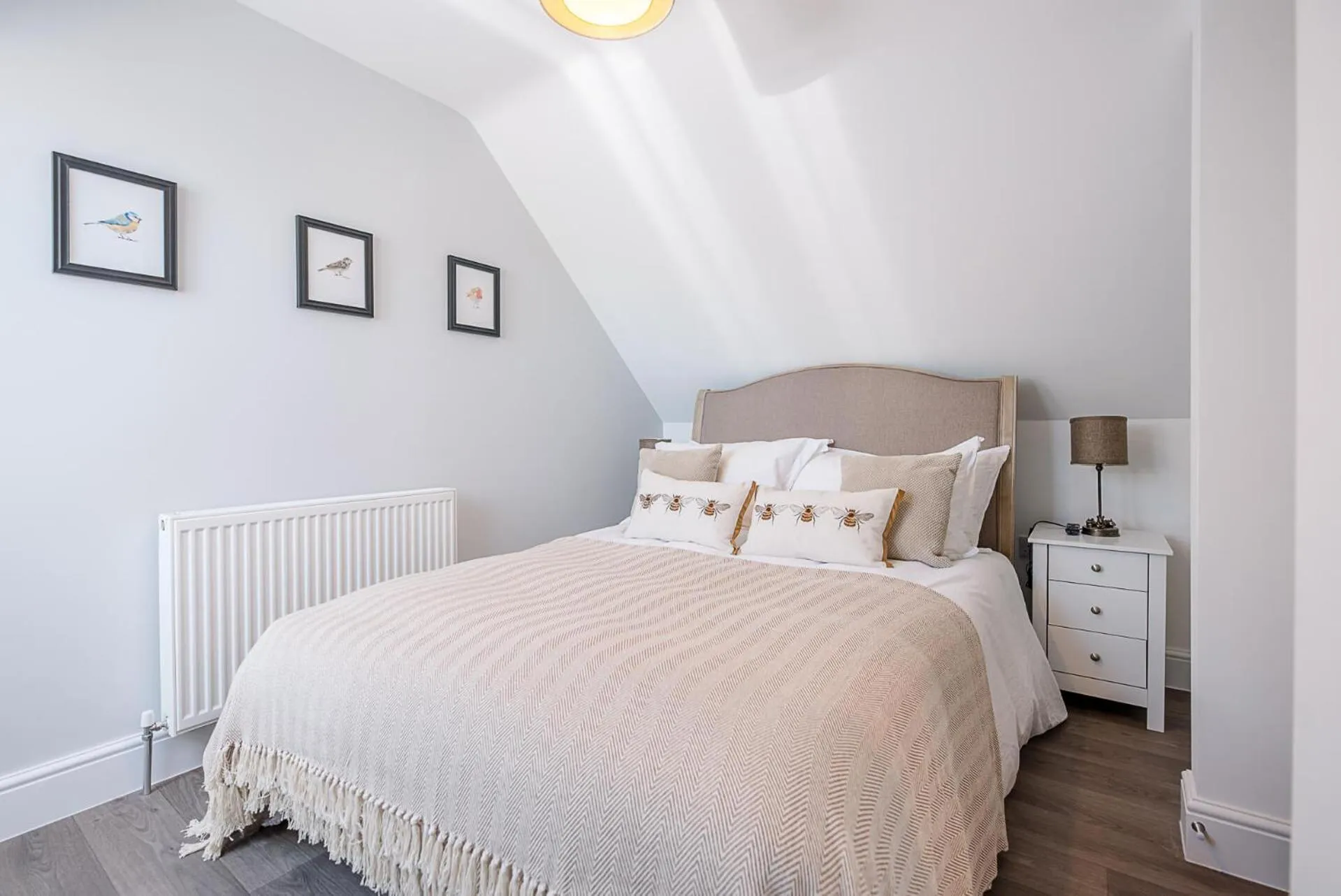 Bed in Geoff's Rest at Pond Hall Farm in Hadleigh with Private Hot Tub