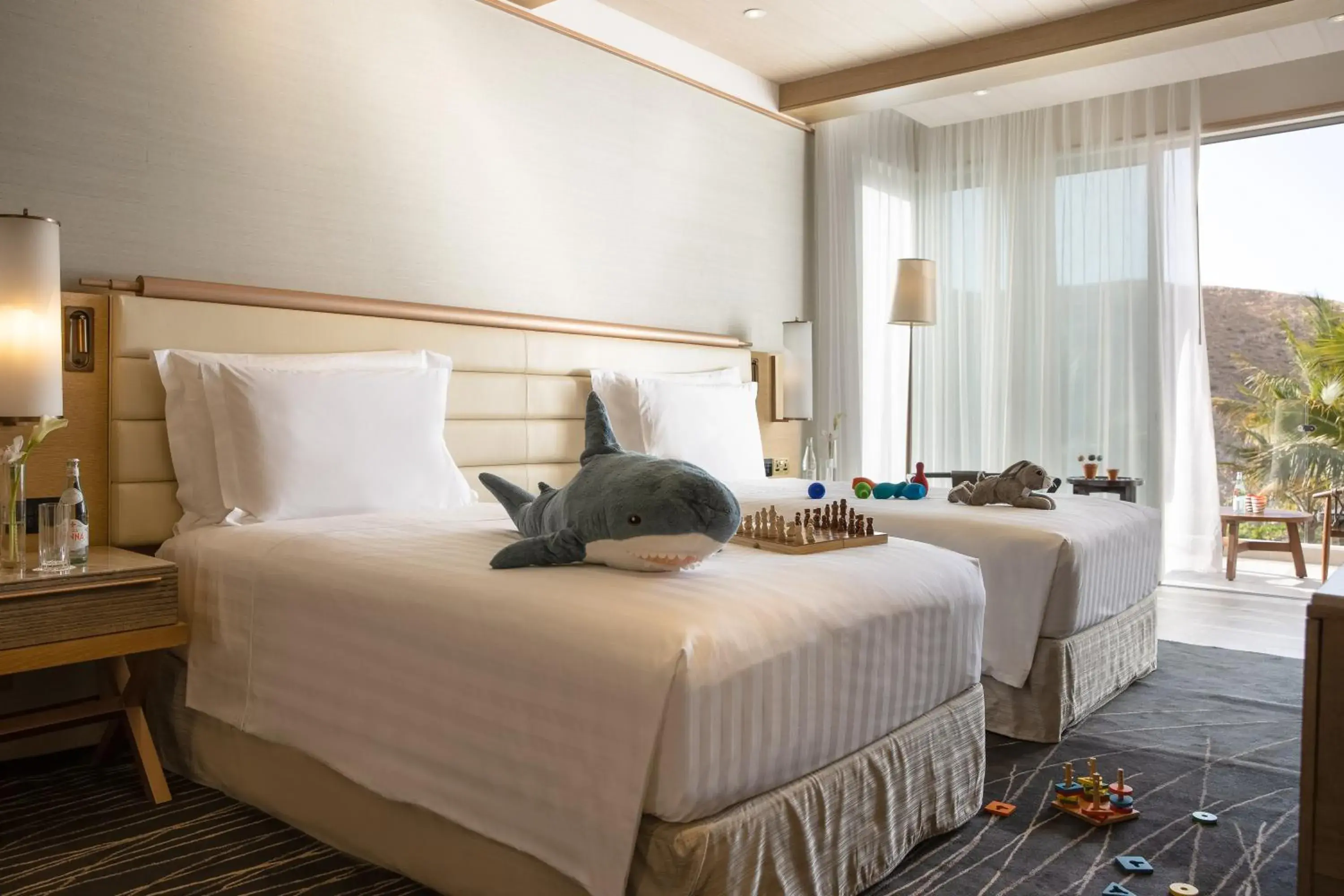 View (from property/room), Bed in Jumeirah Muscat Bay Oman View (from property/room), Bed in Jumeirah Muscat Bay Oman