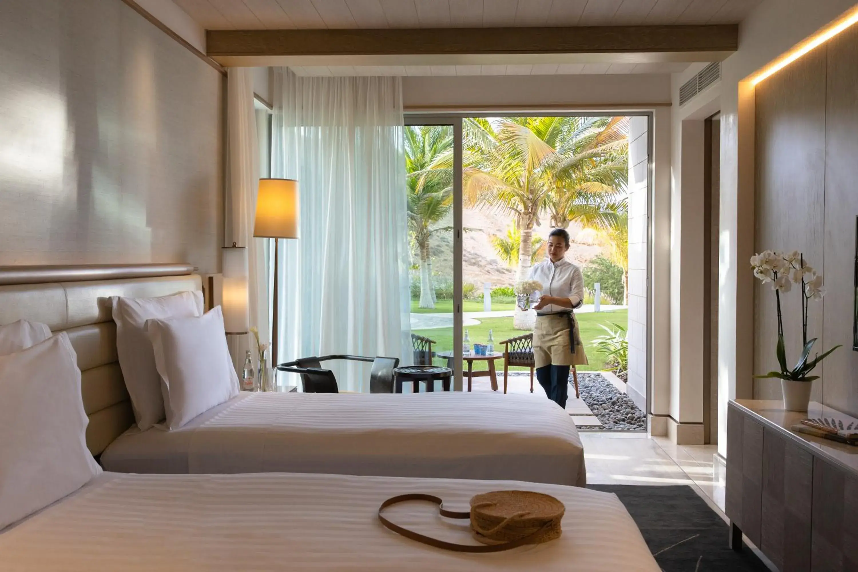 room service, Bed in Jumeirah Muscat Bay Oman room service, Bed in Jumeirah Muscat Bay Oman