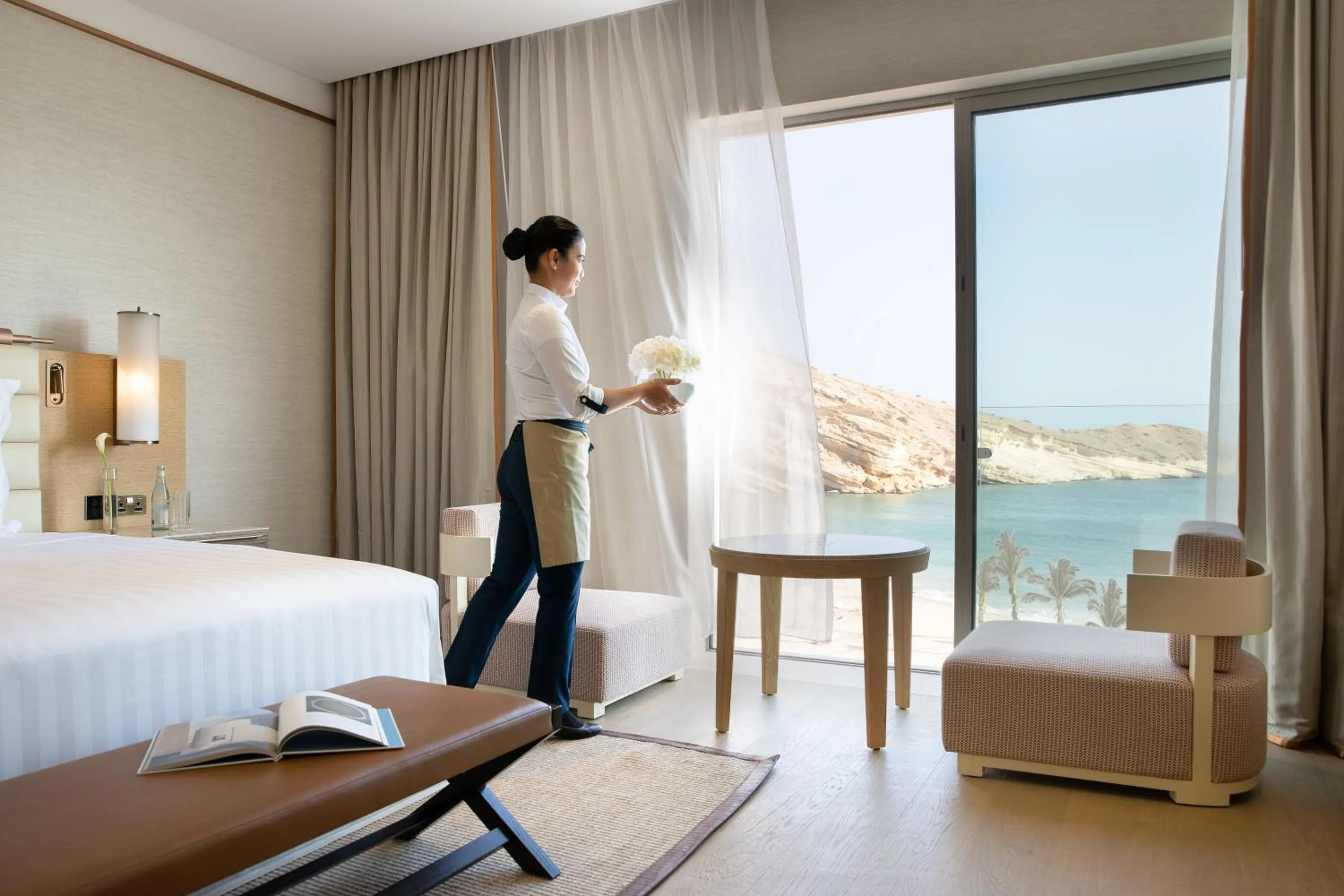 People, Bed in Jumeirah Muscat Bay Oman